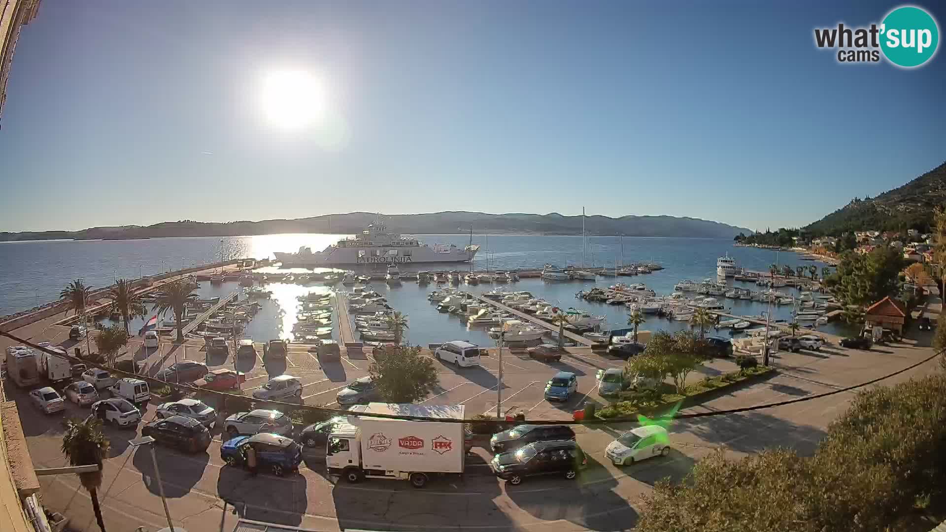 Webcam Orebić Riva – Ferry vers Korčula en direct
