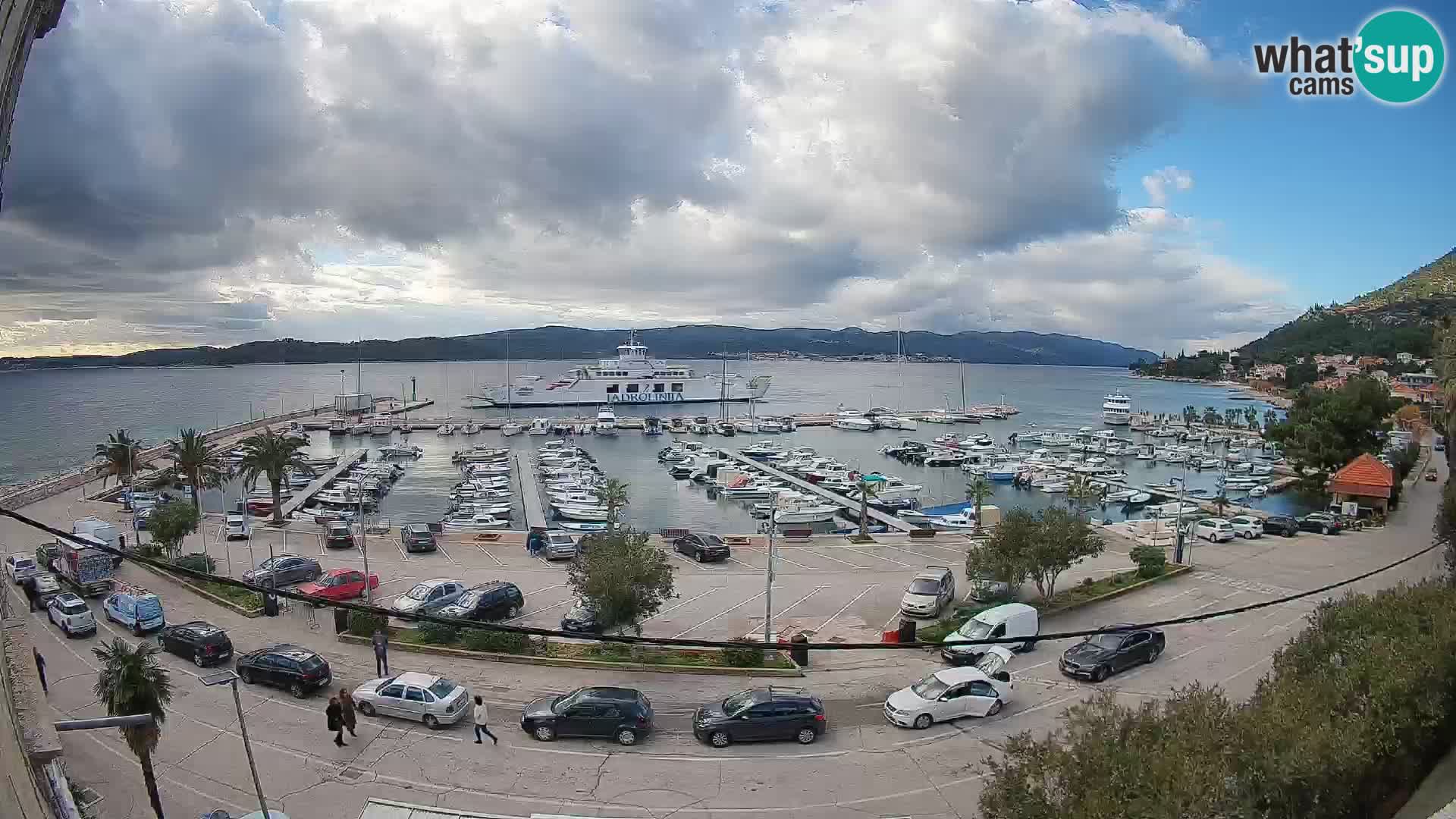 Webcam Orebić Uferpromenade – Fähre nach Korčula Live