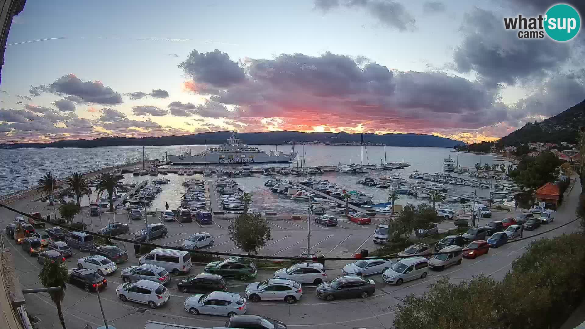 Spletna kamera Orebić Riva – Trajekt za Korčulo v živo