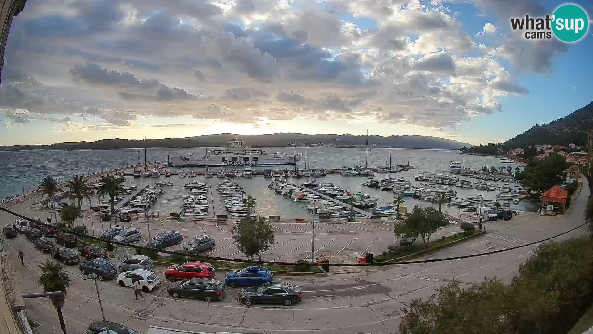Webcam Orebić Uferpromenade – Fähre nach Korčula Live