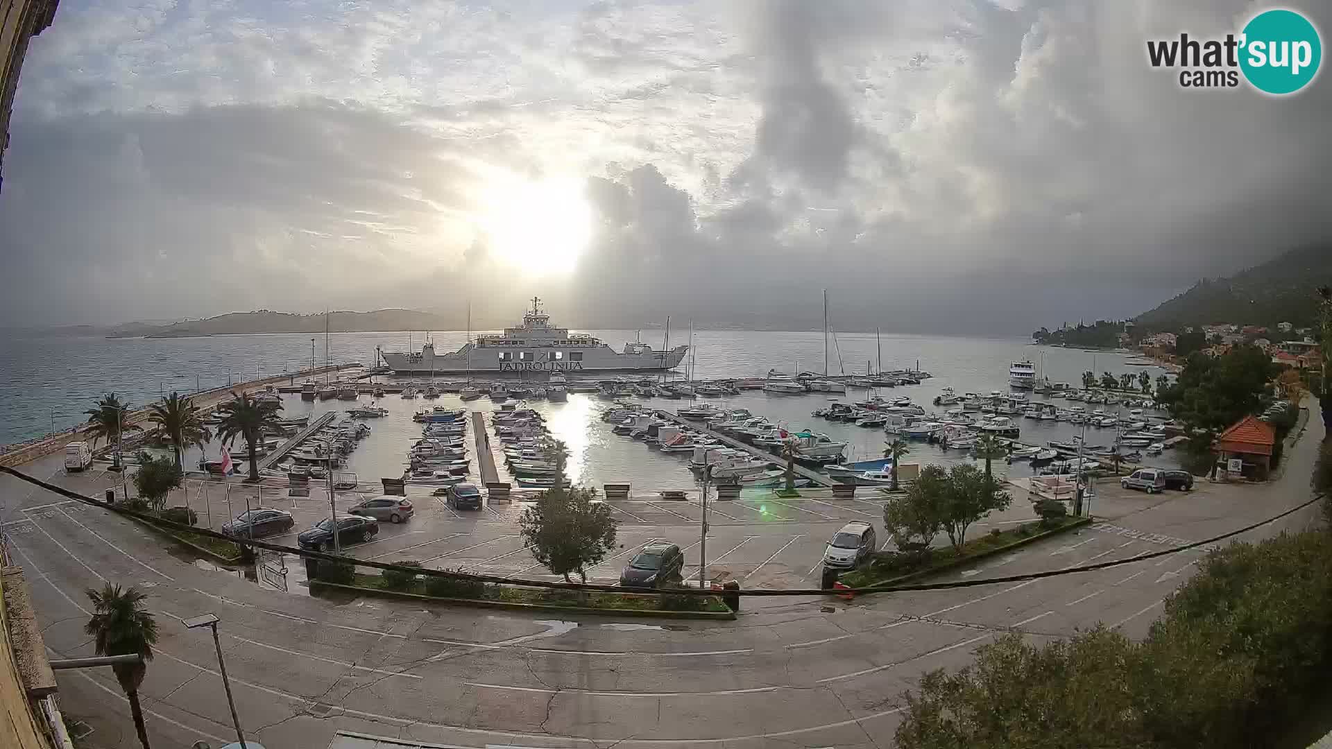 Webcam Orebić Uferpromenade – Fähre nach Korčula Live