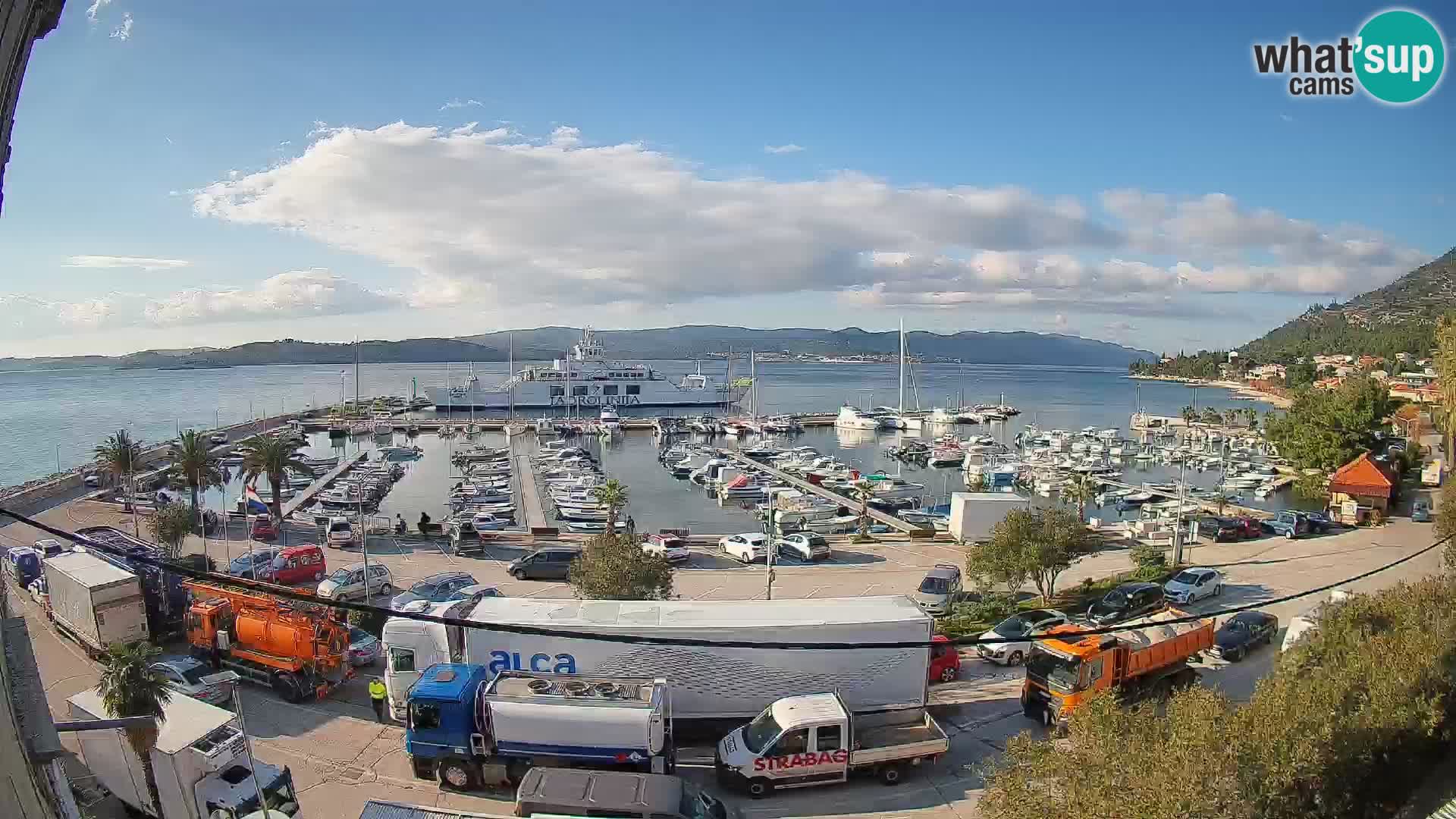 Spletna kamera Orebić Riva – Trajekt za Korčulo v živo