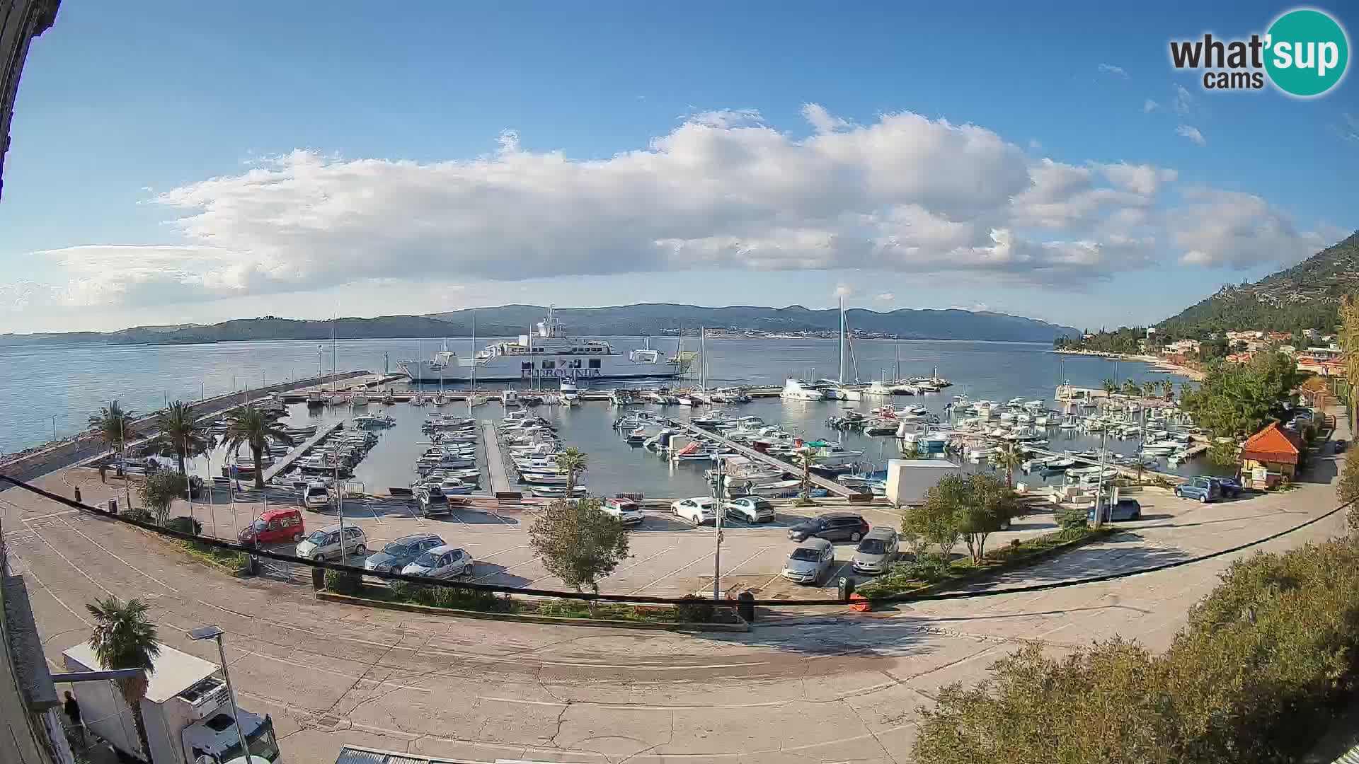 Spletna kamera Orebić Riva – Trajekt za Korčulo v živo