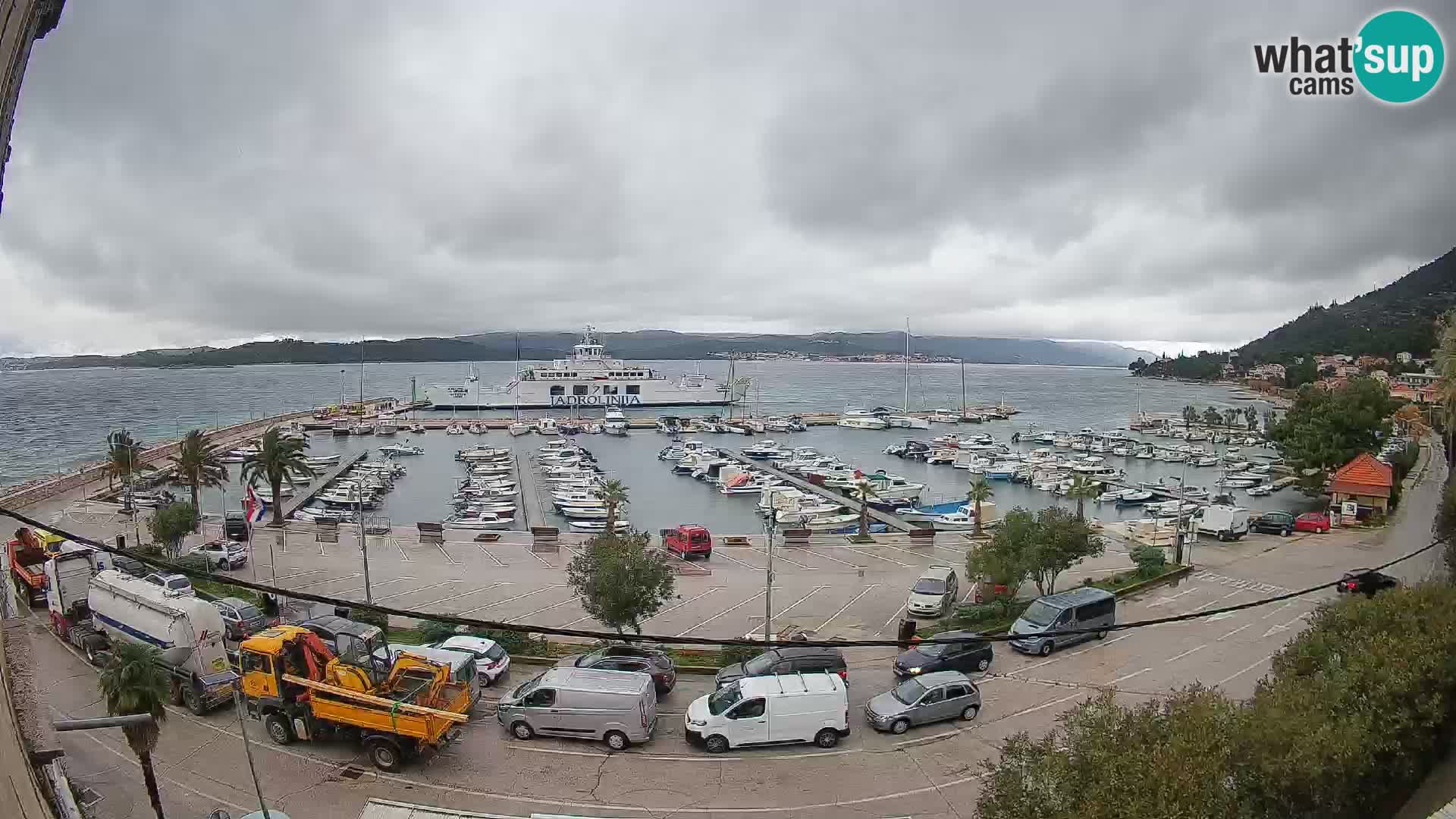 Spletna kamera Orebić Riva – Trajekt za Korčulo v živo