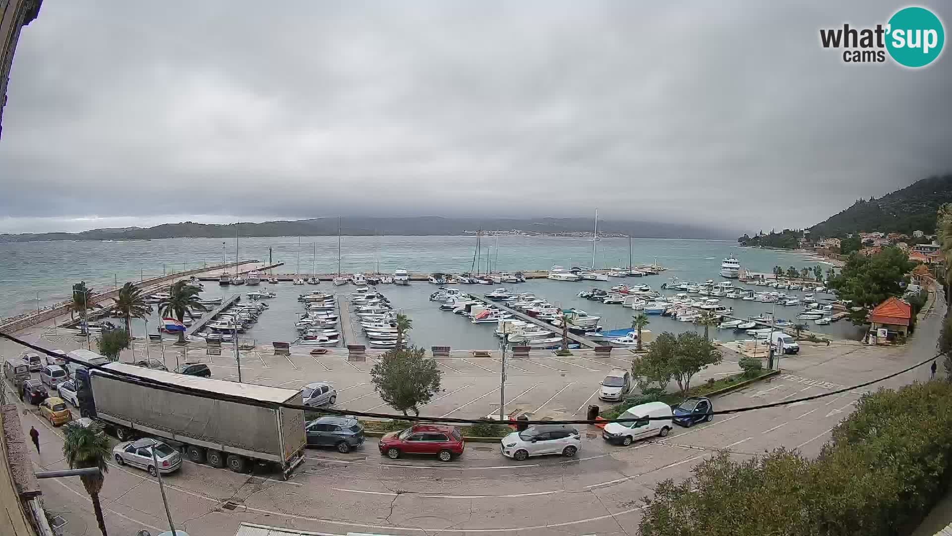 Spletna kamera Orebić Riva – Trajekt za Korčulo v živo