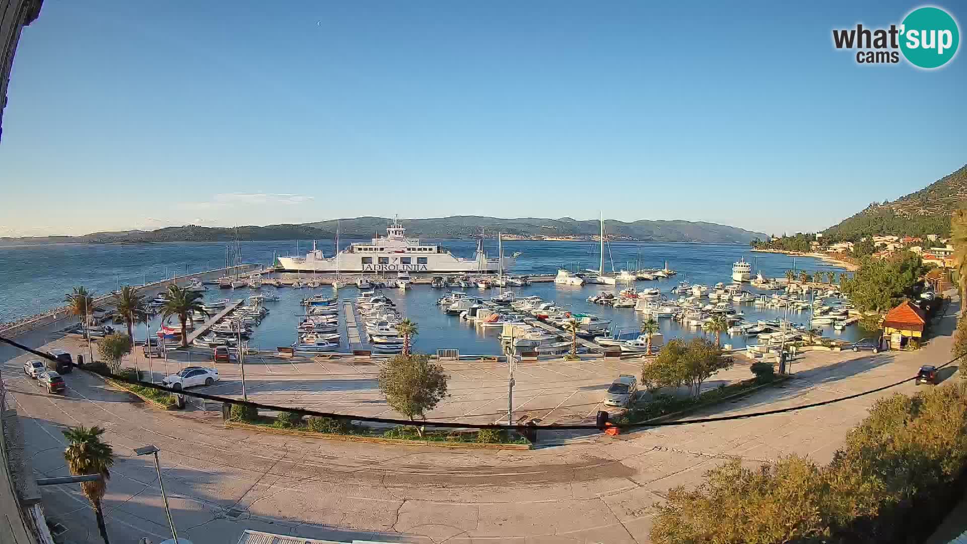 Webcam Orebić Uferpromenade – Fähre nach Korčula Live