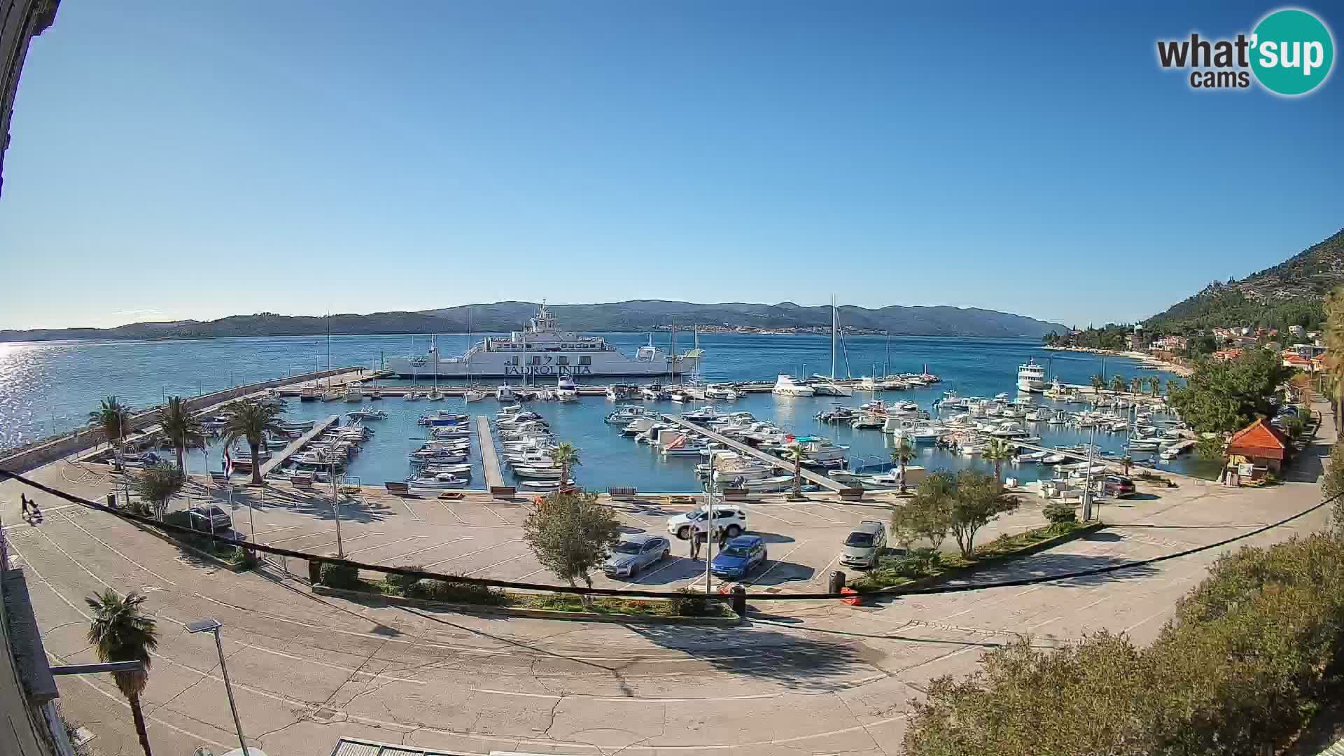 Webcam Orebić Riva – Ferry a Korčula en vivo