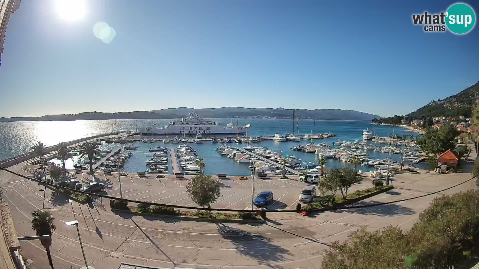 Webcam Orebić Riva – Ferry to Korčula Live