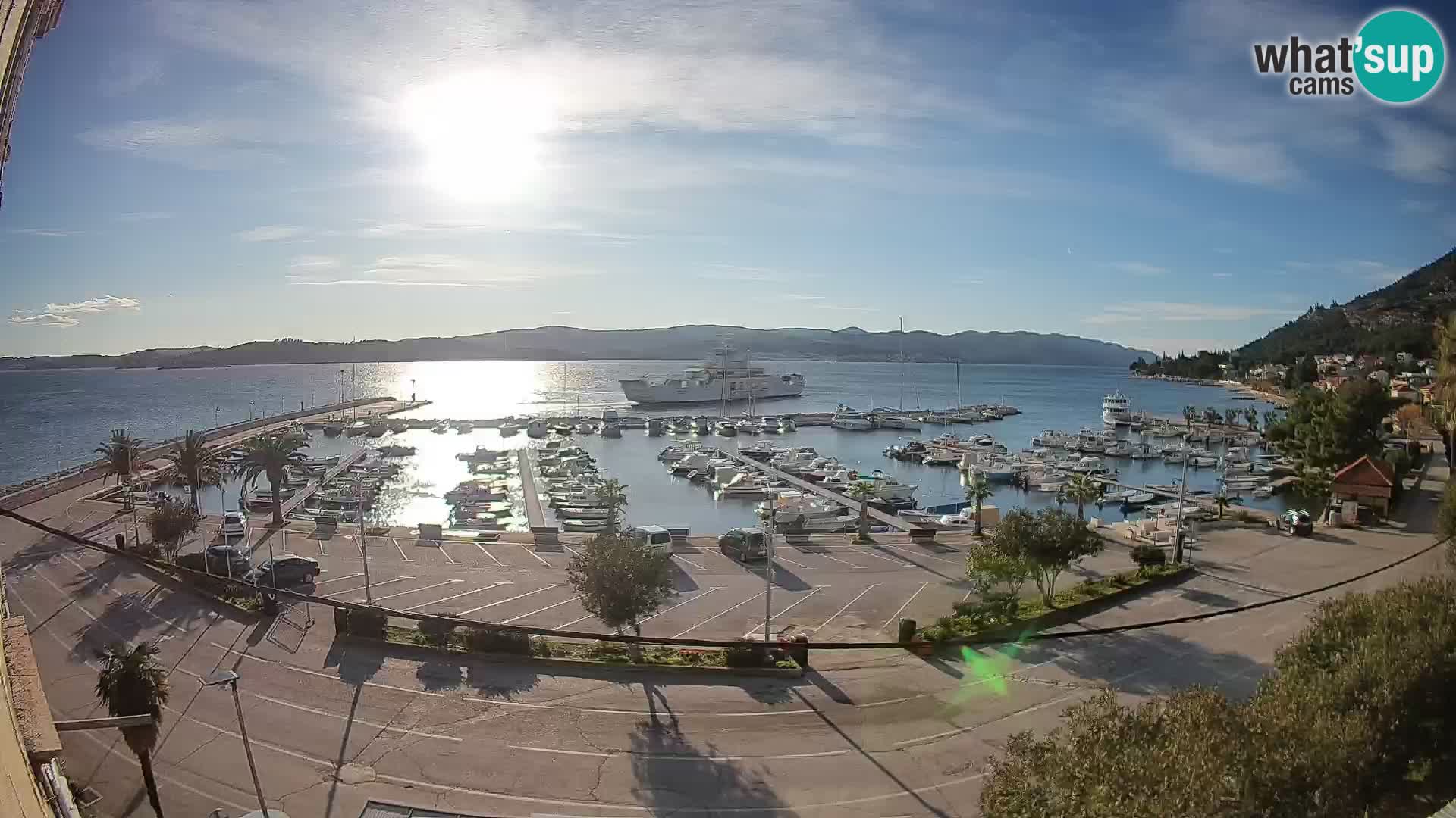Webcam Orebić Uferpromenade – Fähre nach Korčula Live