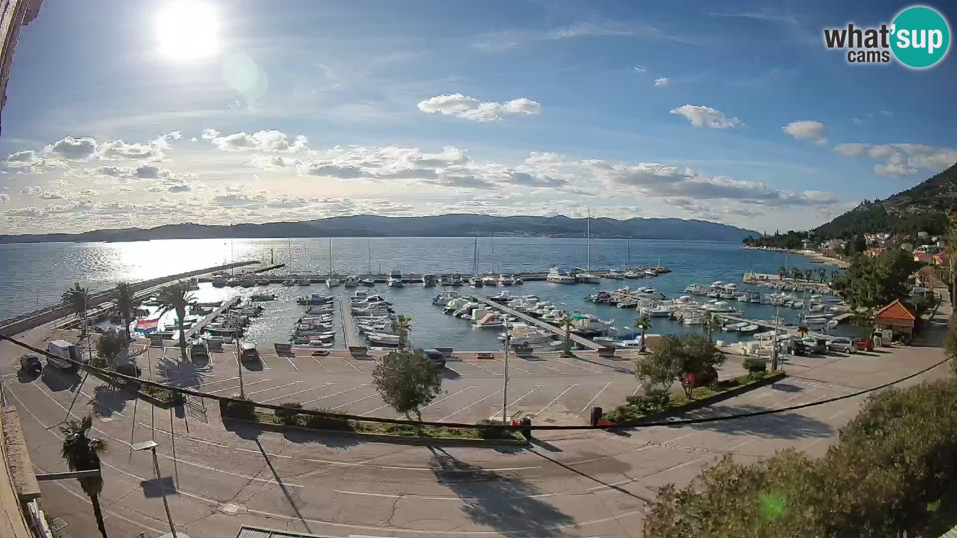 Spletna kamera Orebić Riva – Trajekt za Korčulo v živo