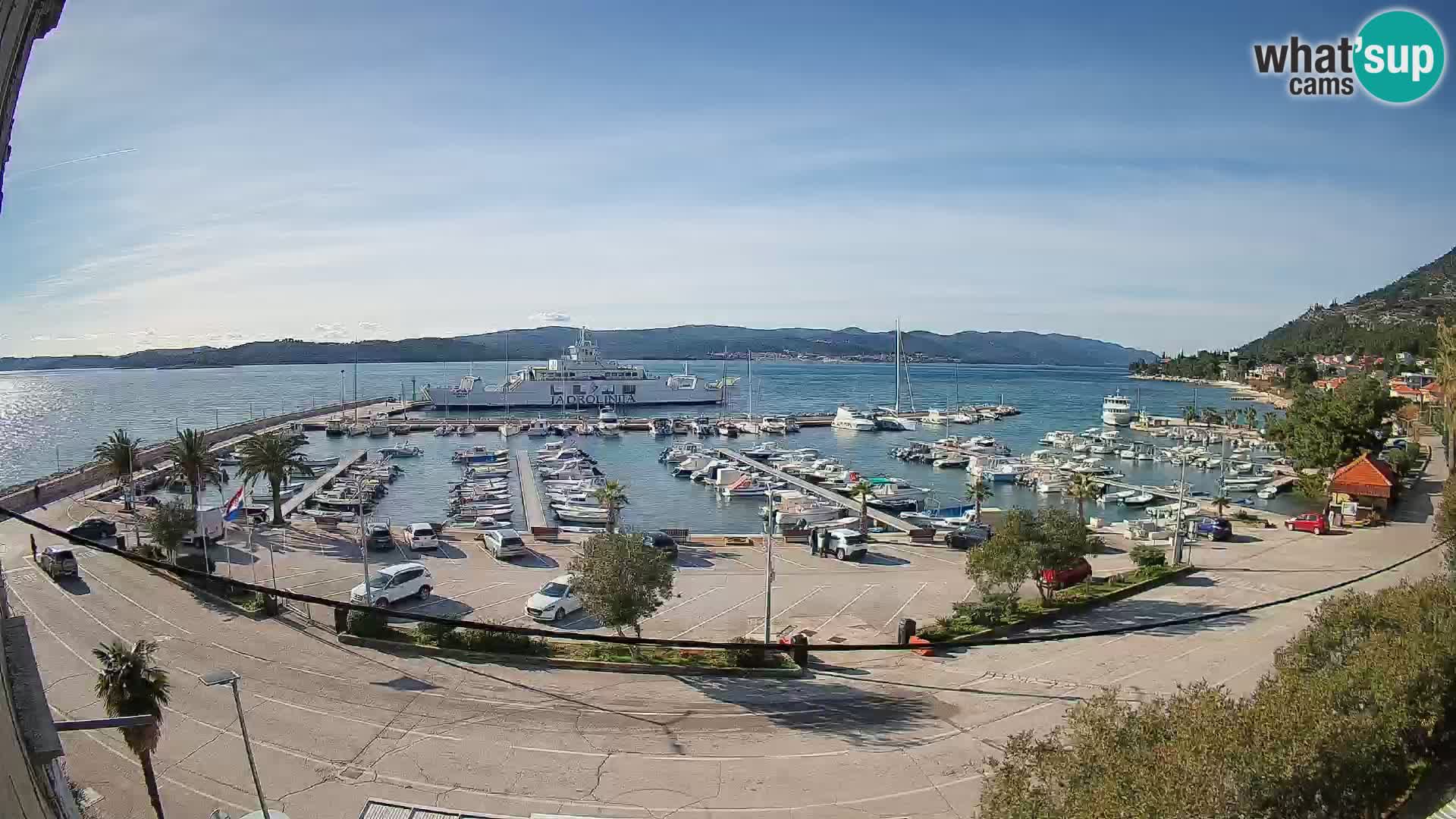 Spletna kamera Orebić Riva – Trajekt za Korčulo v živo