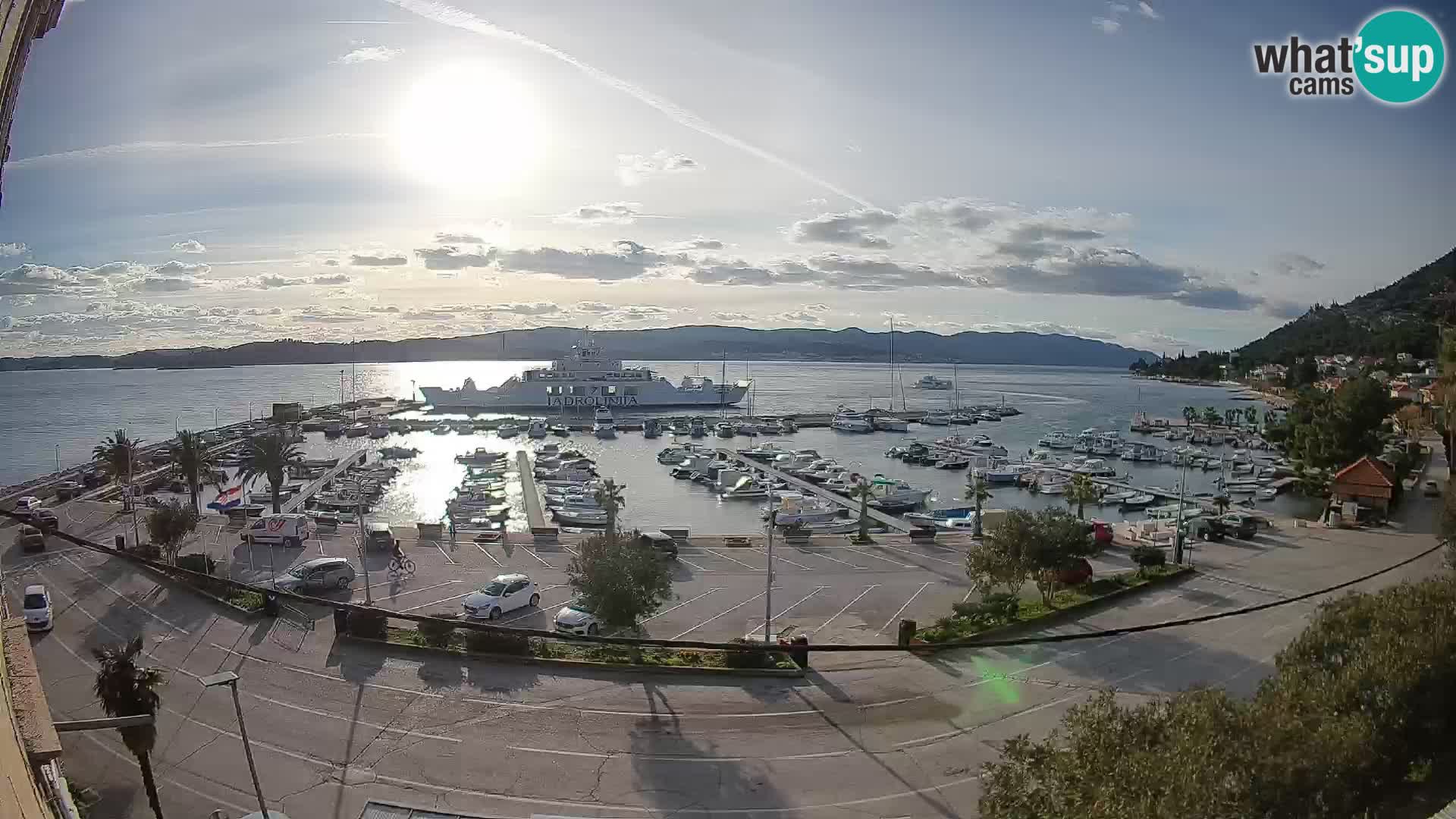 Webcam Orebić Uferpromenade – Fähre nach Korčula Live