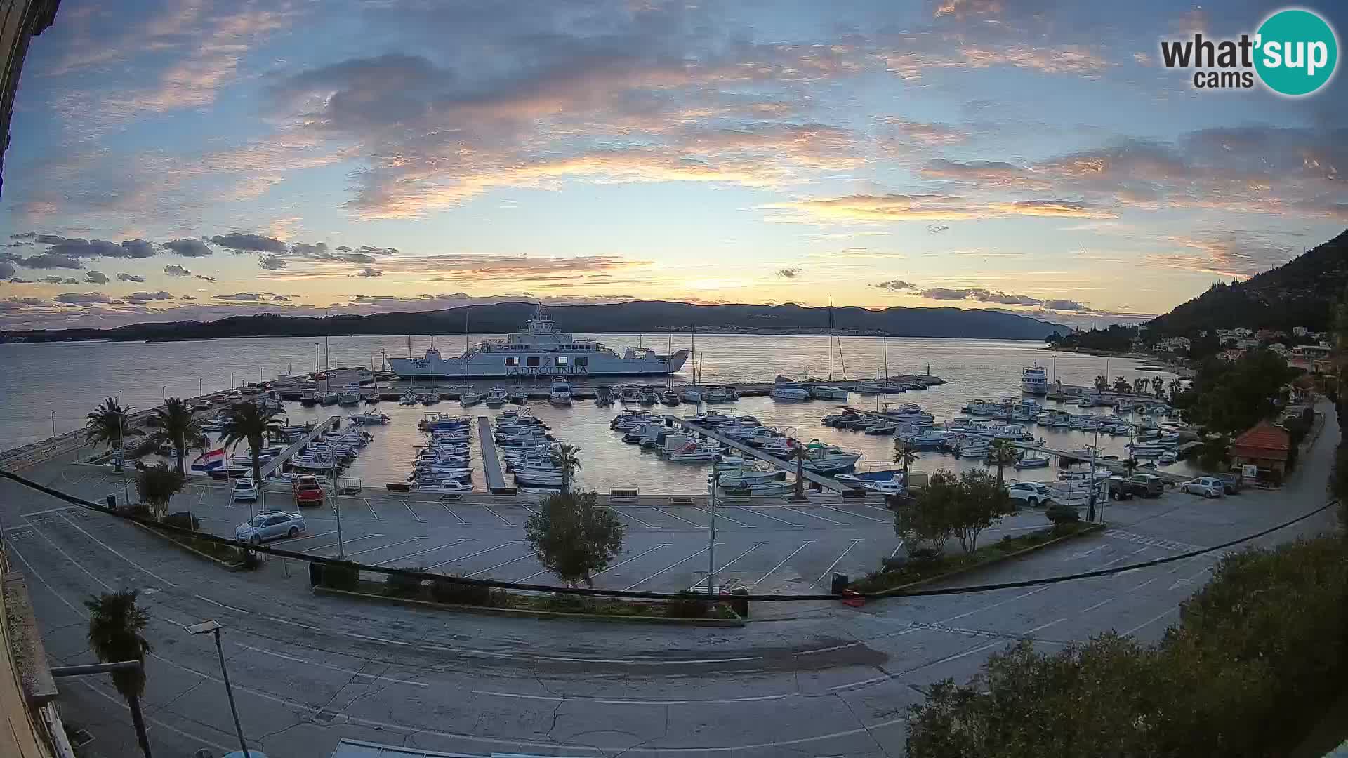Webcam Orebić Uferpromenade – Fähre nach Korčula Live