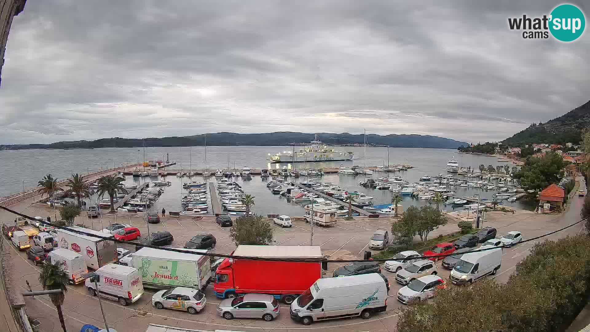 Webcam Orebić Riva – Ferry a Korčula en vivo