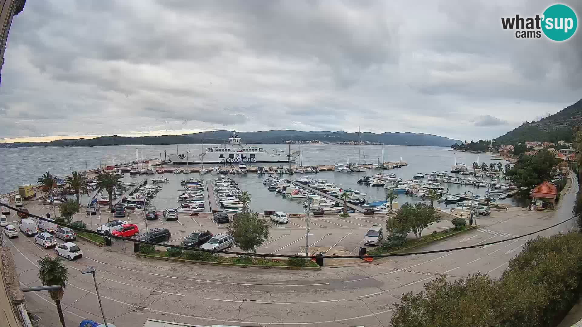 Spletna kamera Orebić Riva – Trajekt za Korčulo v živo