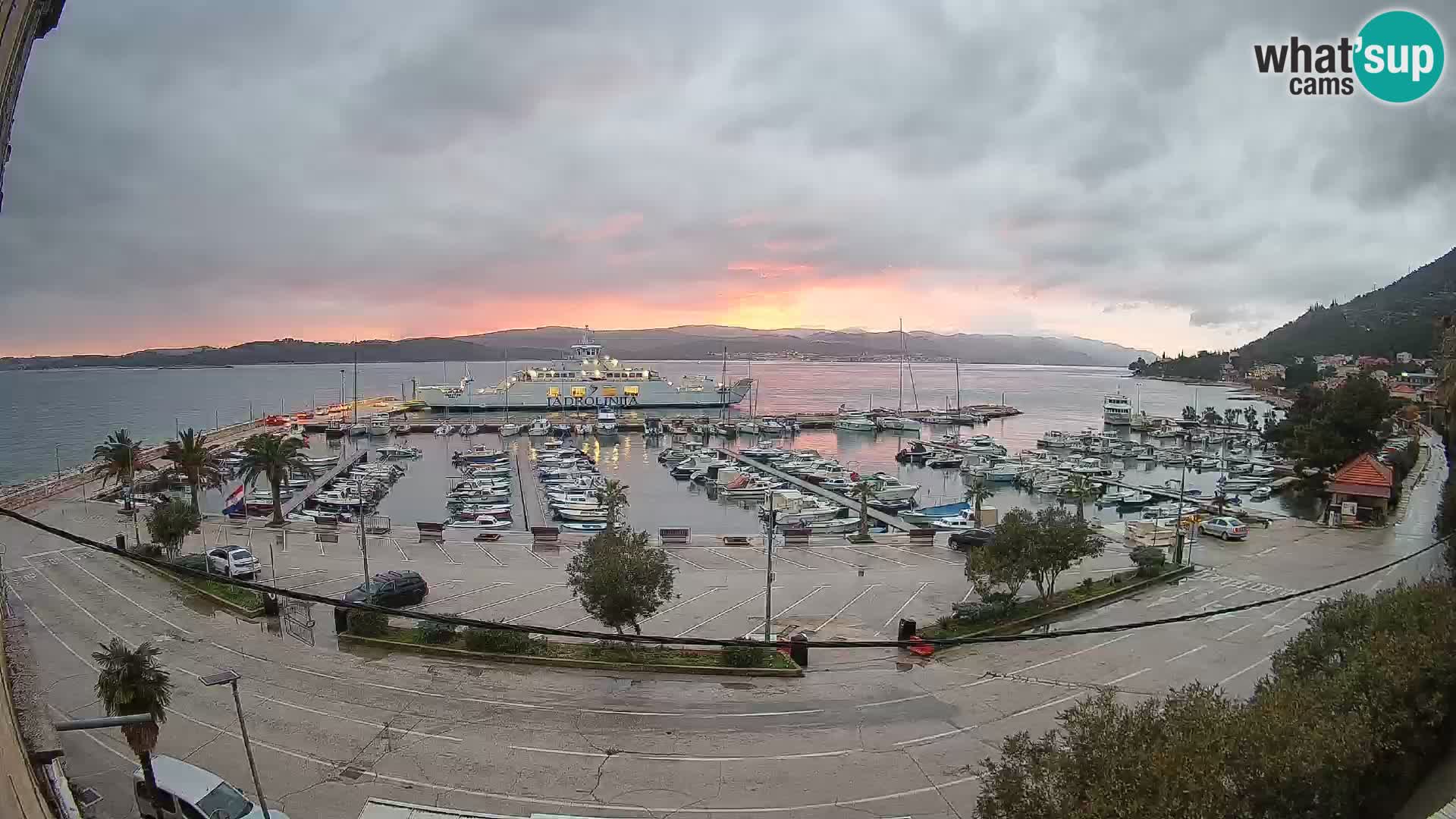 Webcam Orebić Uferpromenade – Fähre nach Korčula Live