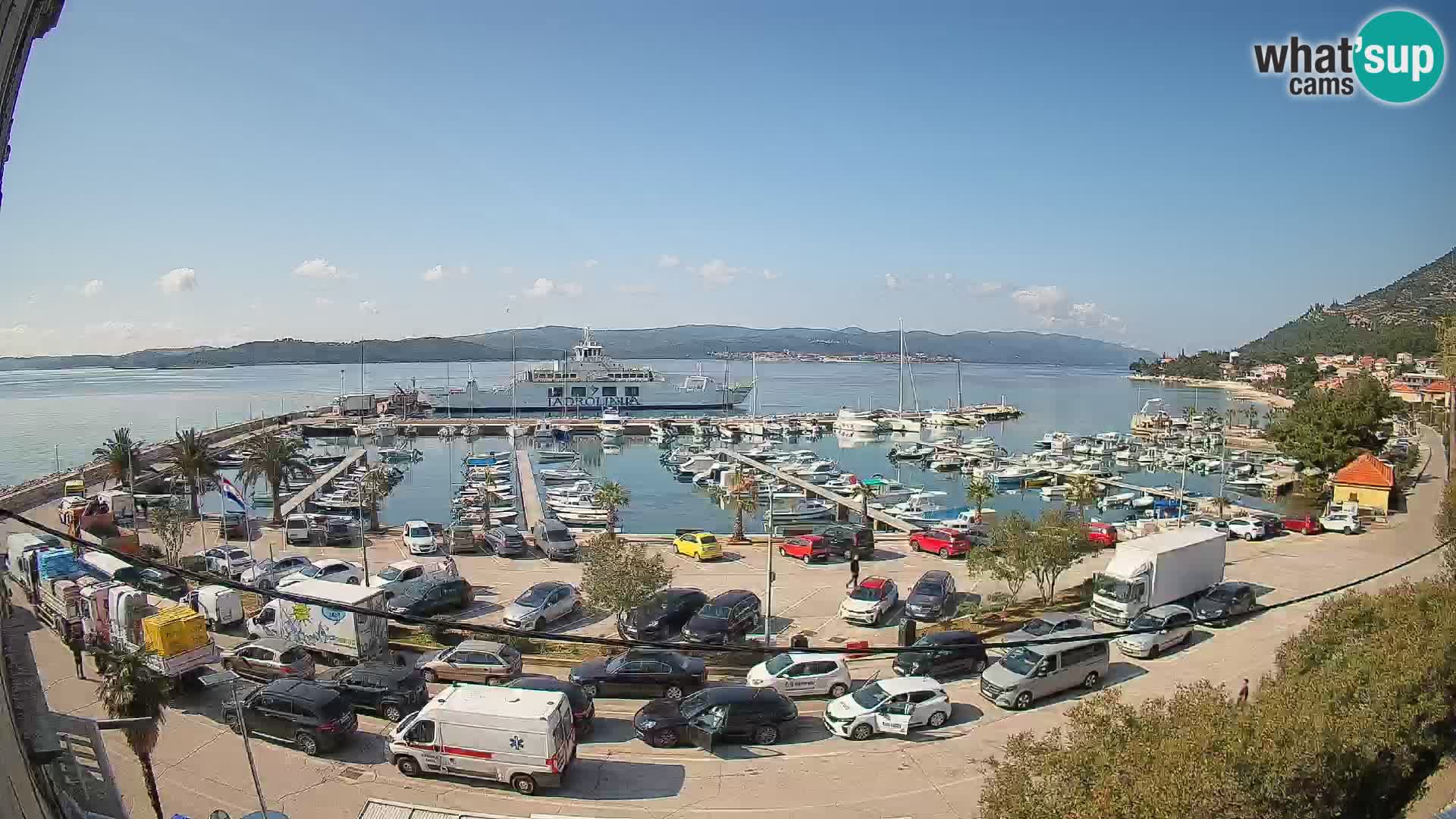 Spletna kamera Orebić Riva – Trajekt za Korčulo v živo
