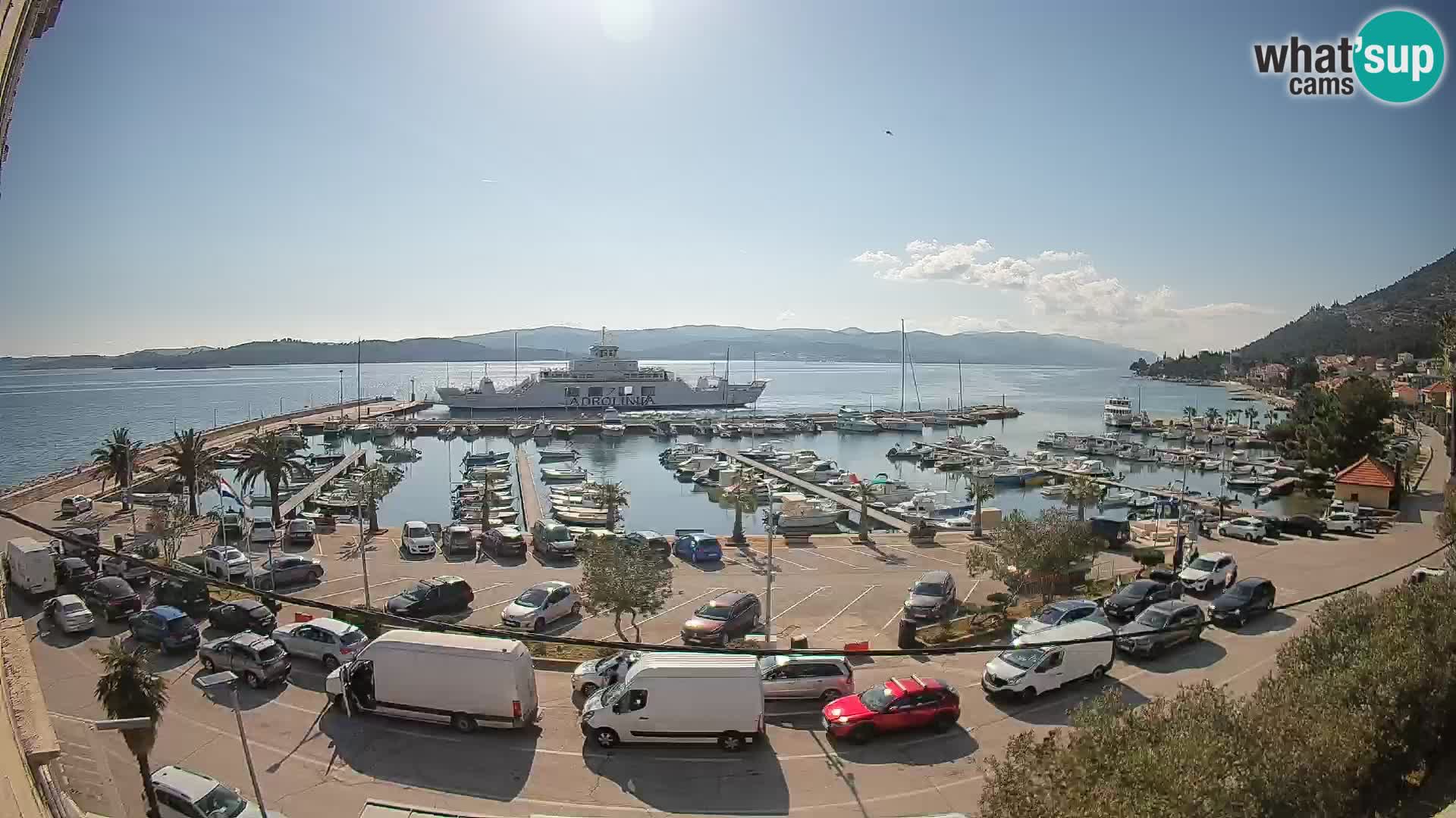 Webcam Orebić Uferpromenade – Fähre nach Korčula Live