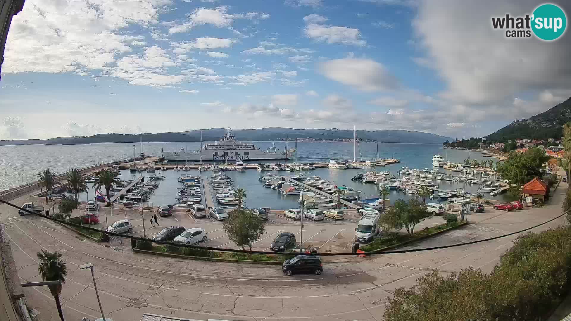 Webcam Orebić Uferpromenade – Fähre nach Korčula Live