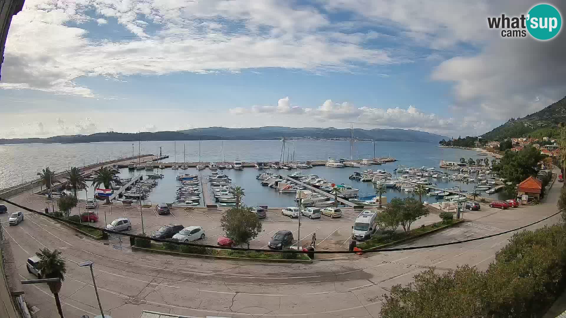 Spletna kamera Orebić Riva – Trajekt za Korčulo v živo