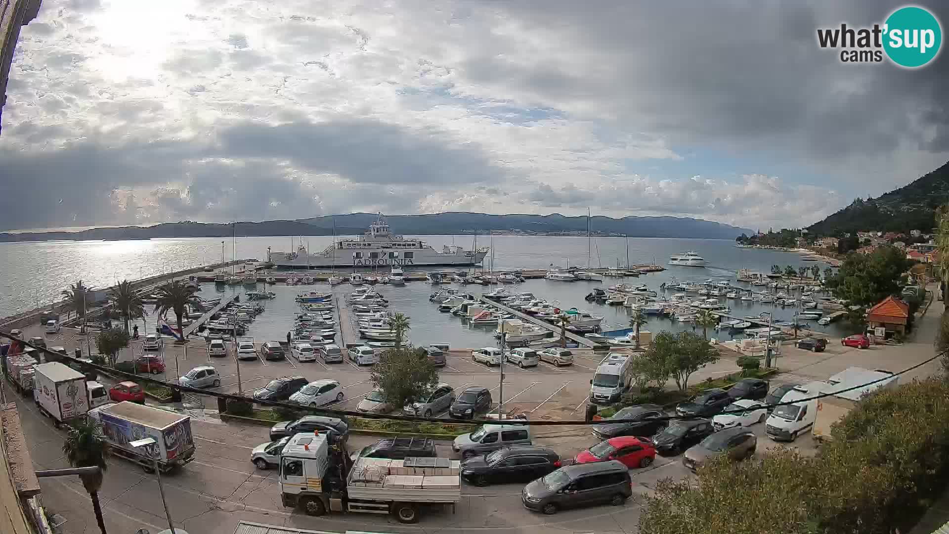 Spletna kamera Orebić Riva – Trajekt za Korčulo v živo