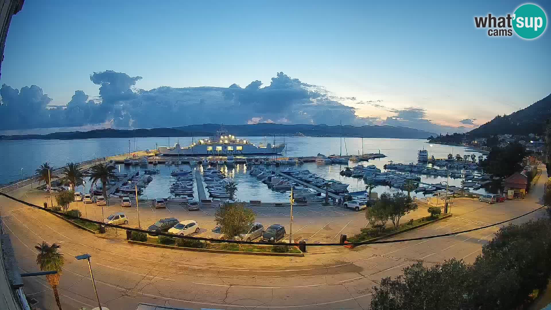 Webcam Orebić Uferpromenade – Fähre nach Korčula Live