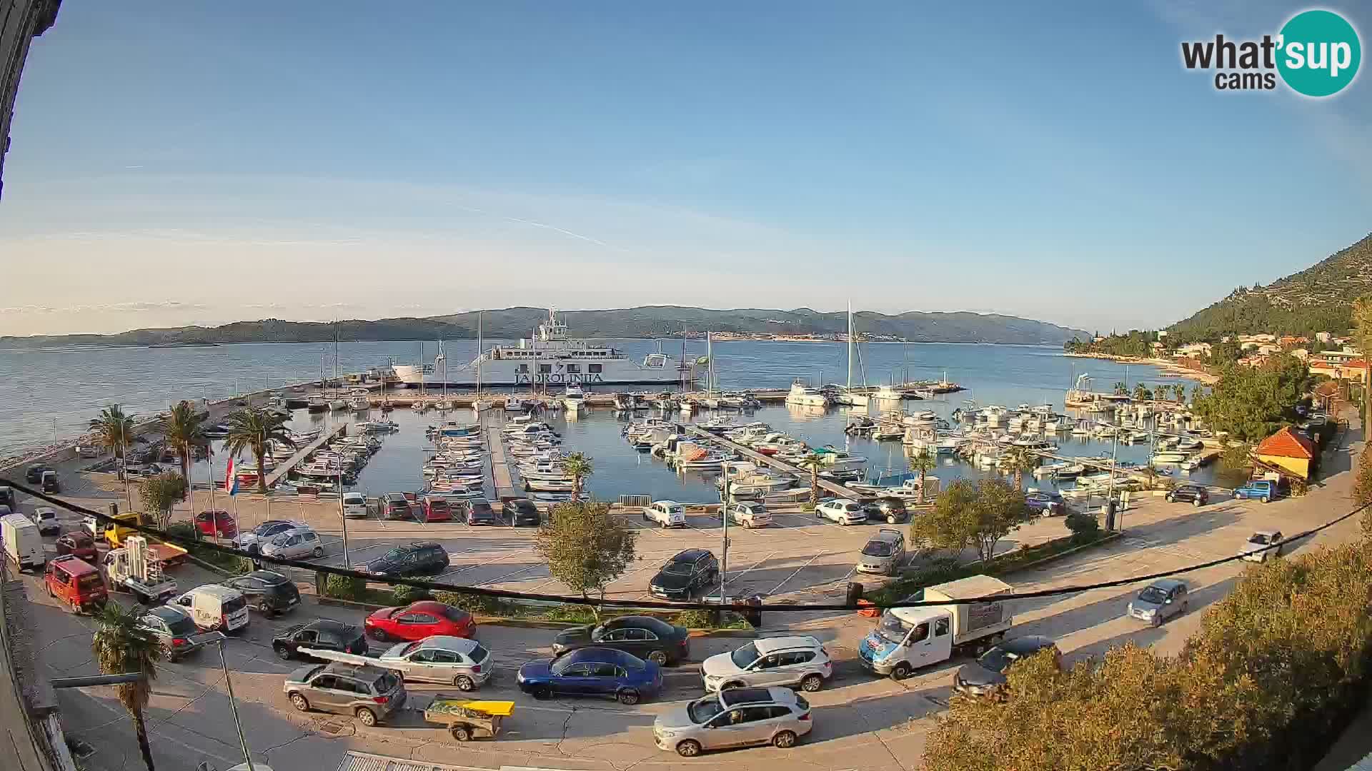 Spletna kamera Orebić Riva – Trajekt za Korčulo v živo