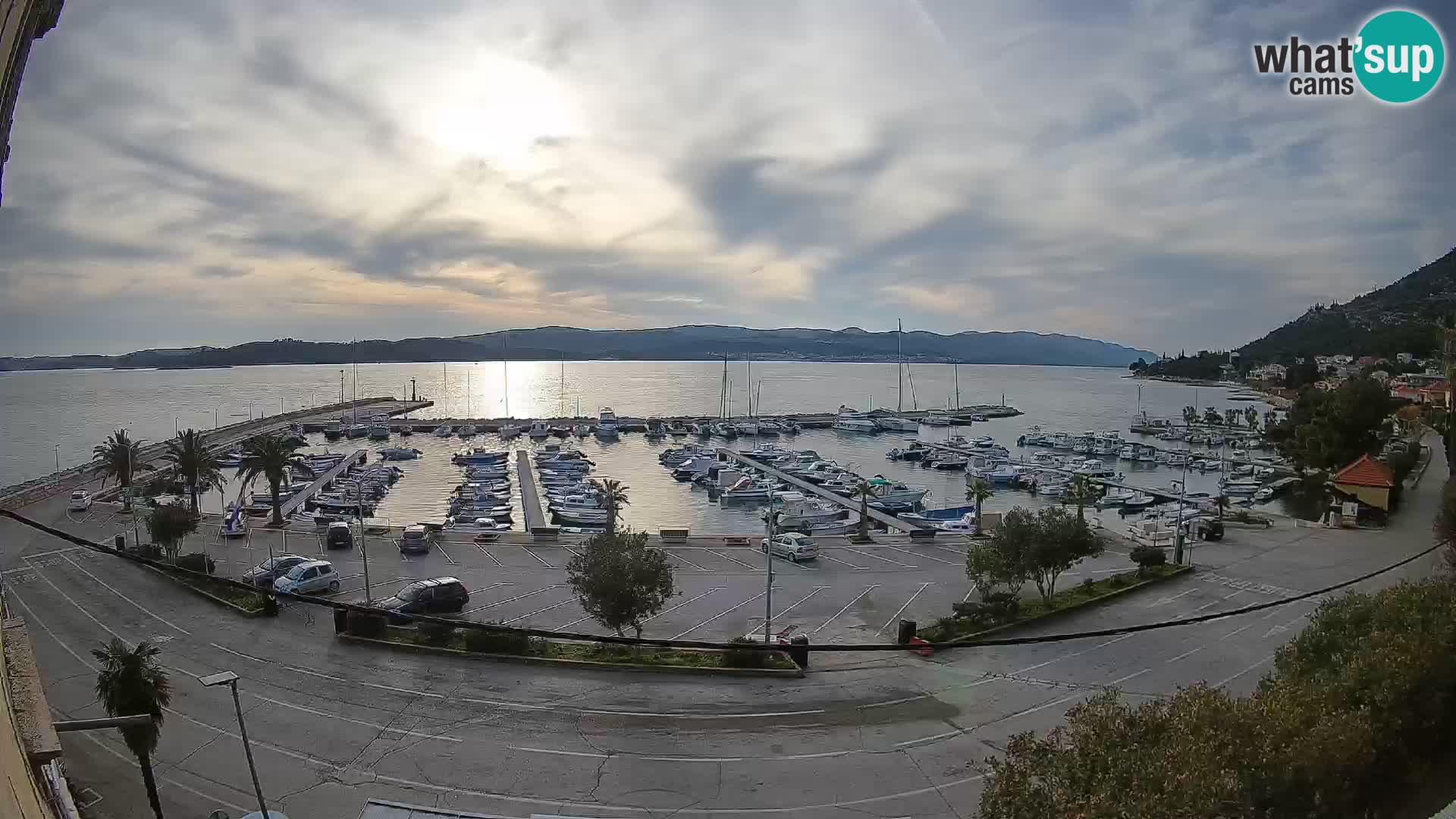 Spletna kamera Orebić Riva – Trajekt za Korčulo v živo