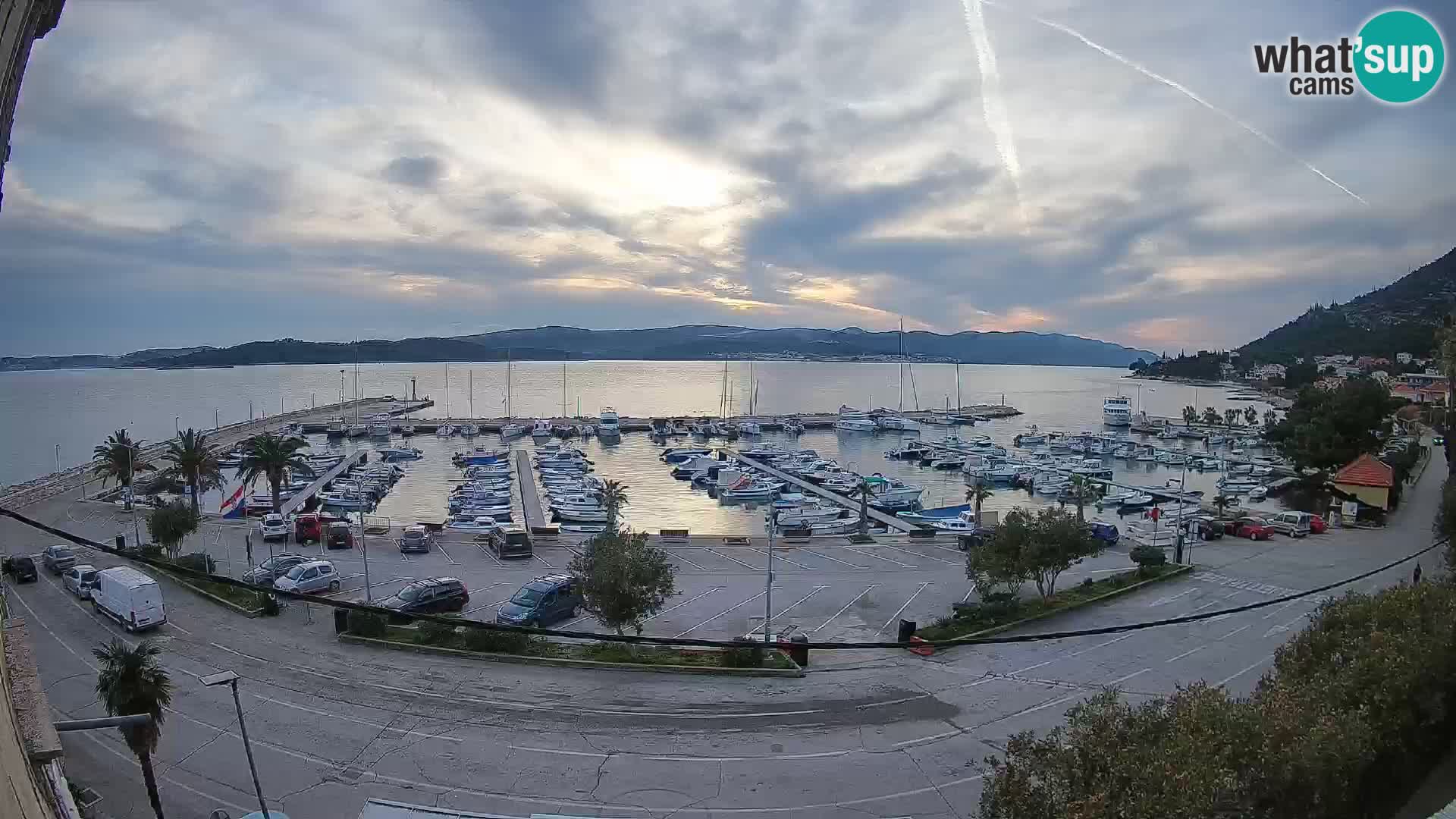 Webcam Orebić Uferpromenade – Fähre nach Korčula Live