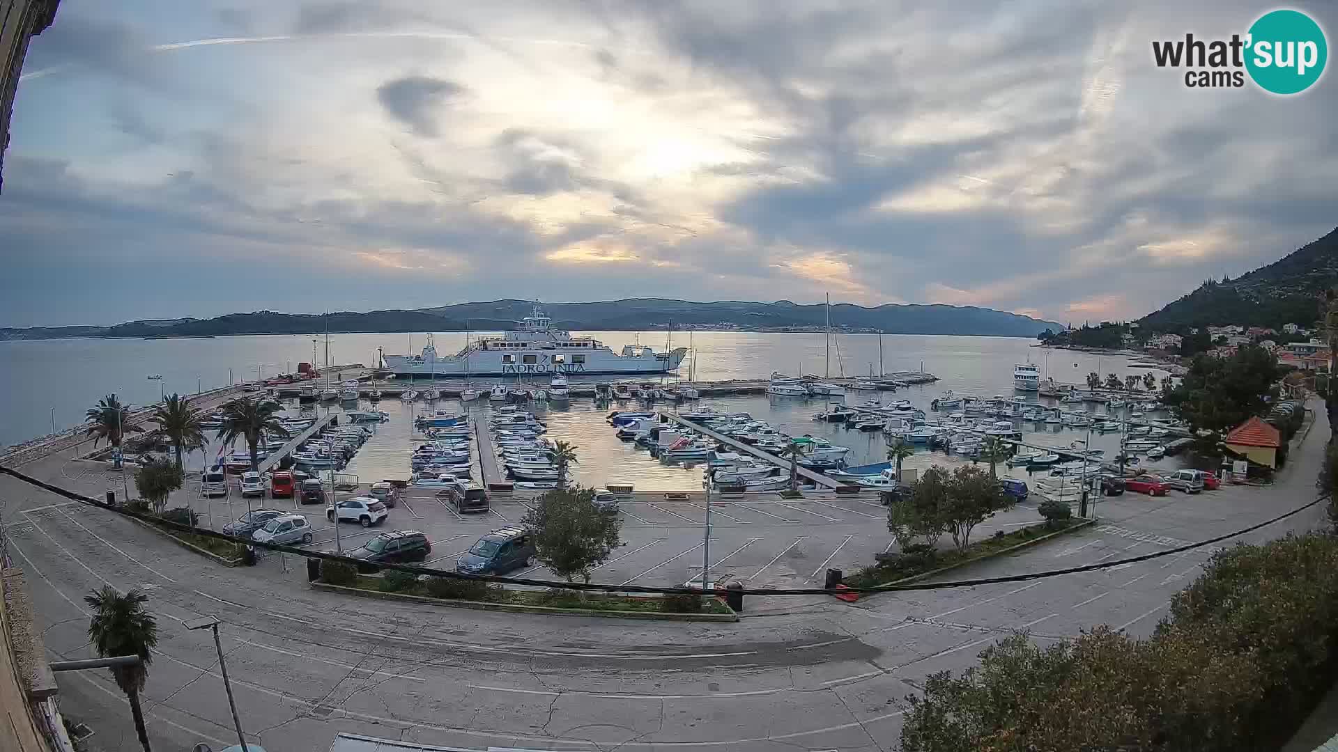 Webcam Orebić Riva – Ferry a Korčula en vivo