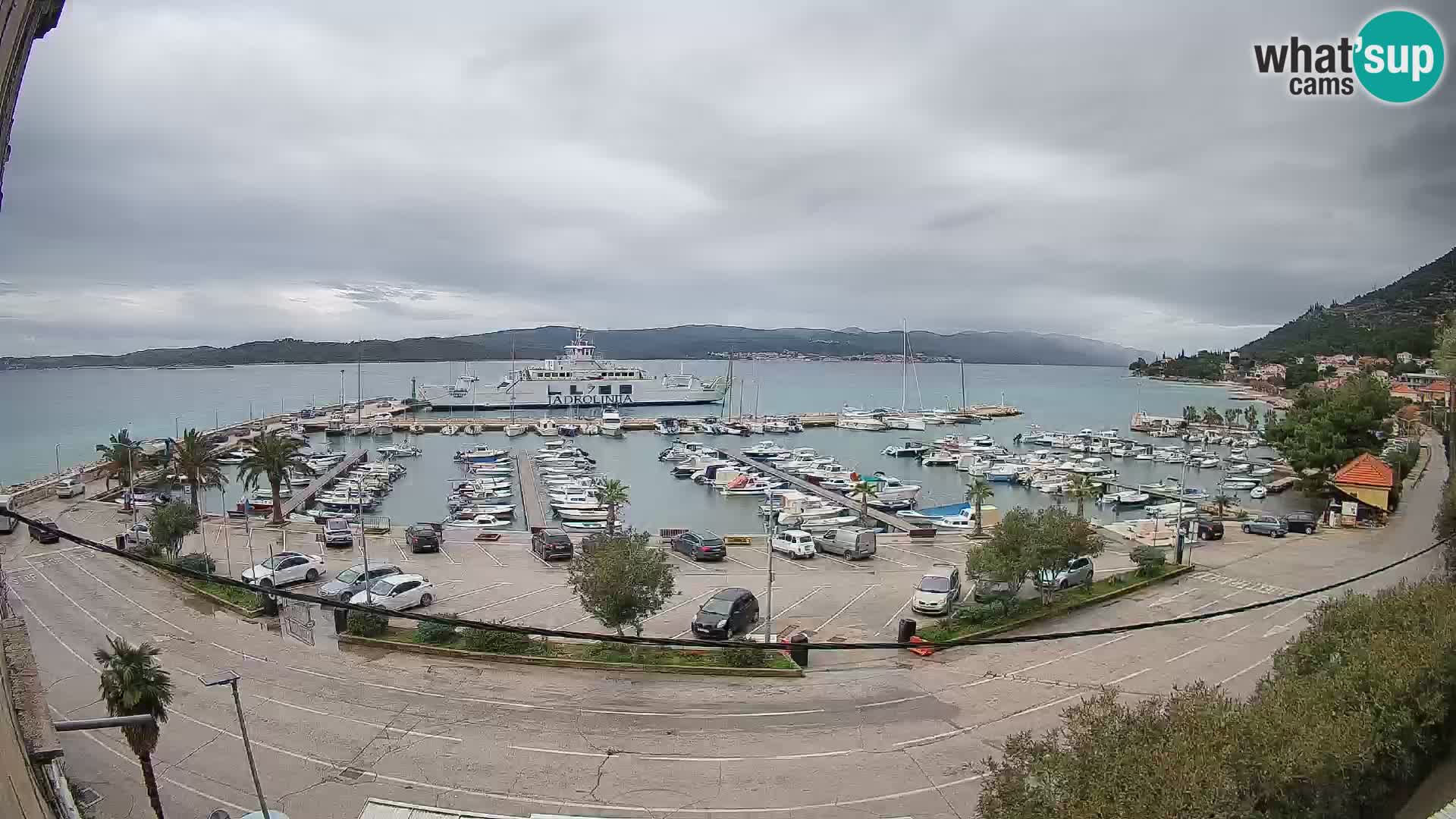 Spletna kamera Orebić Riva – Trajekt za Korčulo v živo