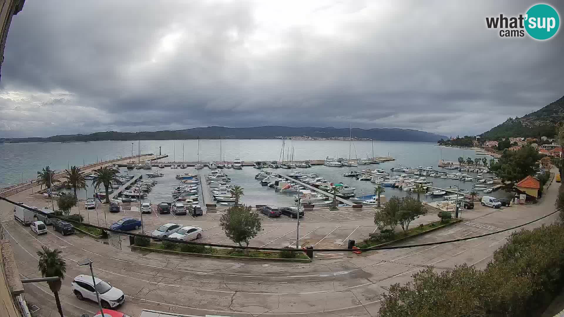 Spletna kamera Orebić Riva – Trajekt za Korčulo v živo