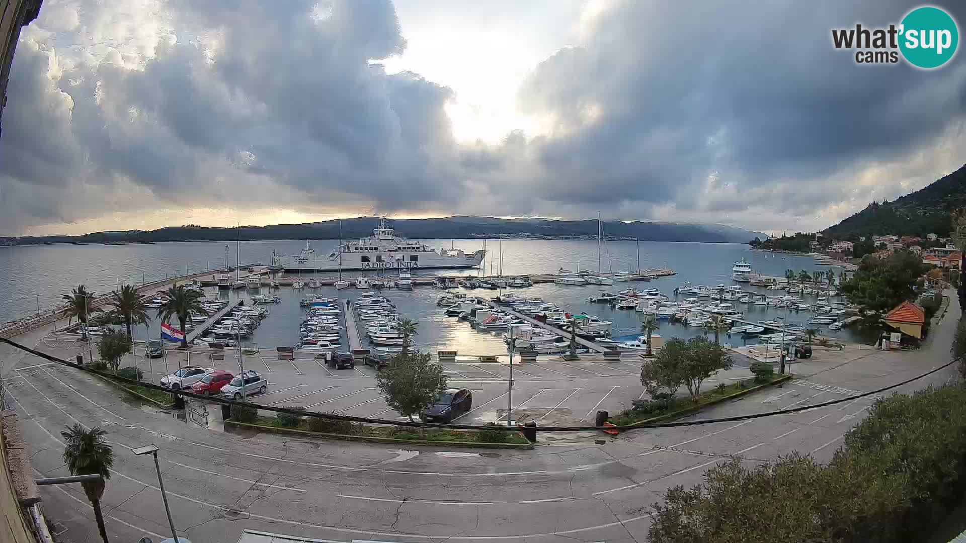 Webcam Orebić Uferpromenade – Fähre nach Korčula Live