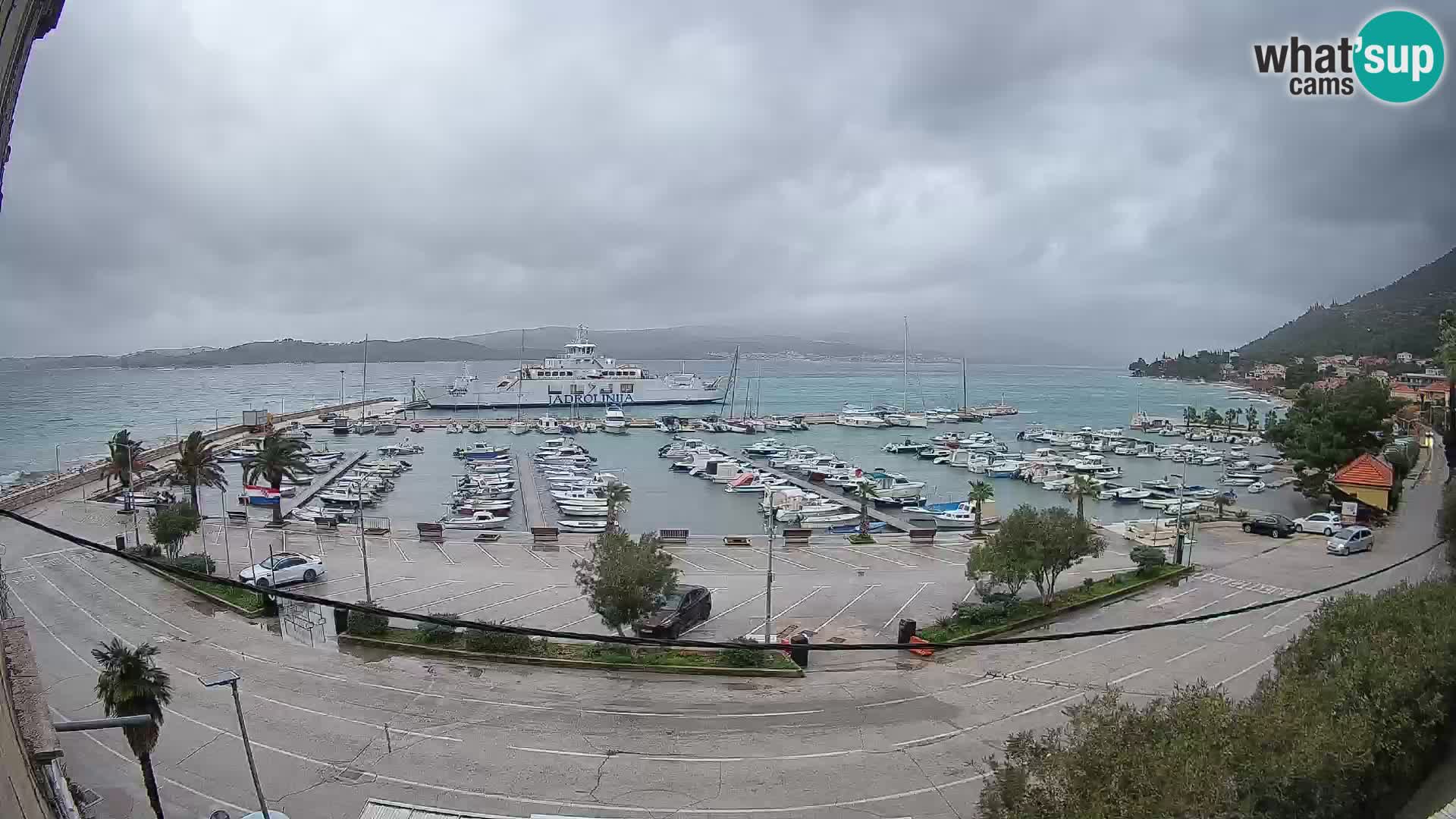 Webcam Orebić Uferpromenade – Fähre nach Korčula Live