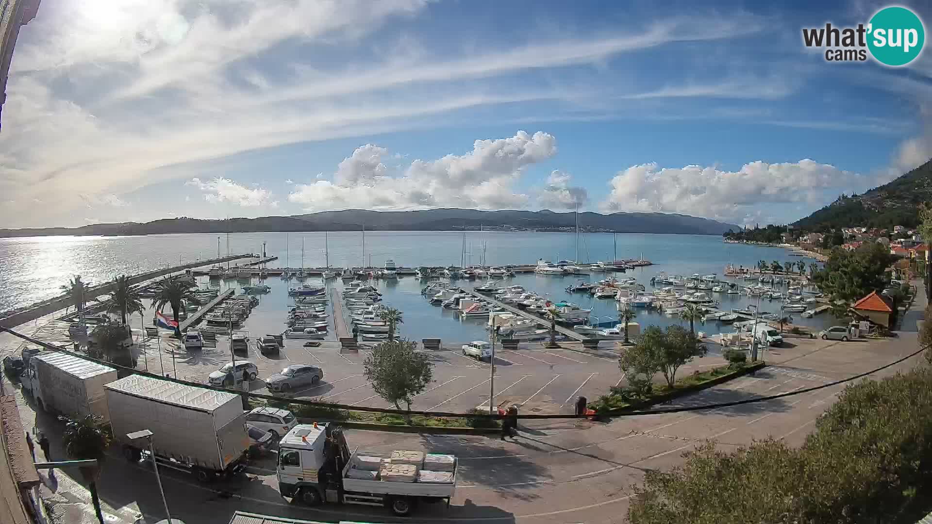 Spletna kamera Orebić Riva – Trajekt za Korčulo v živo