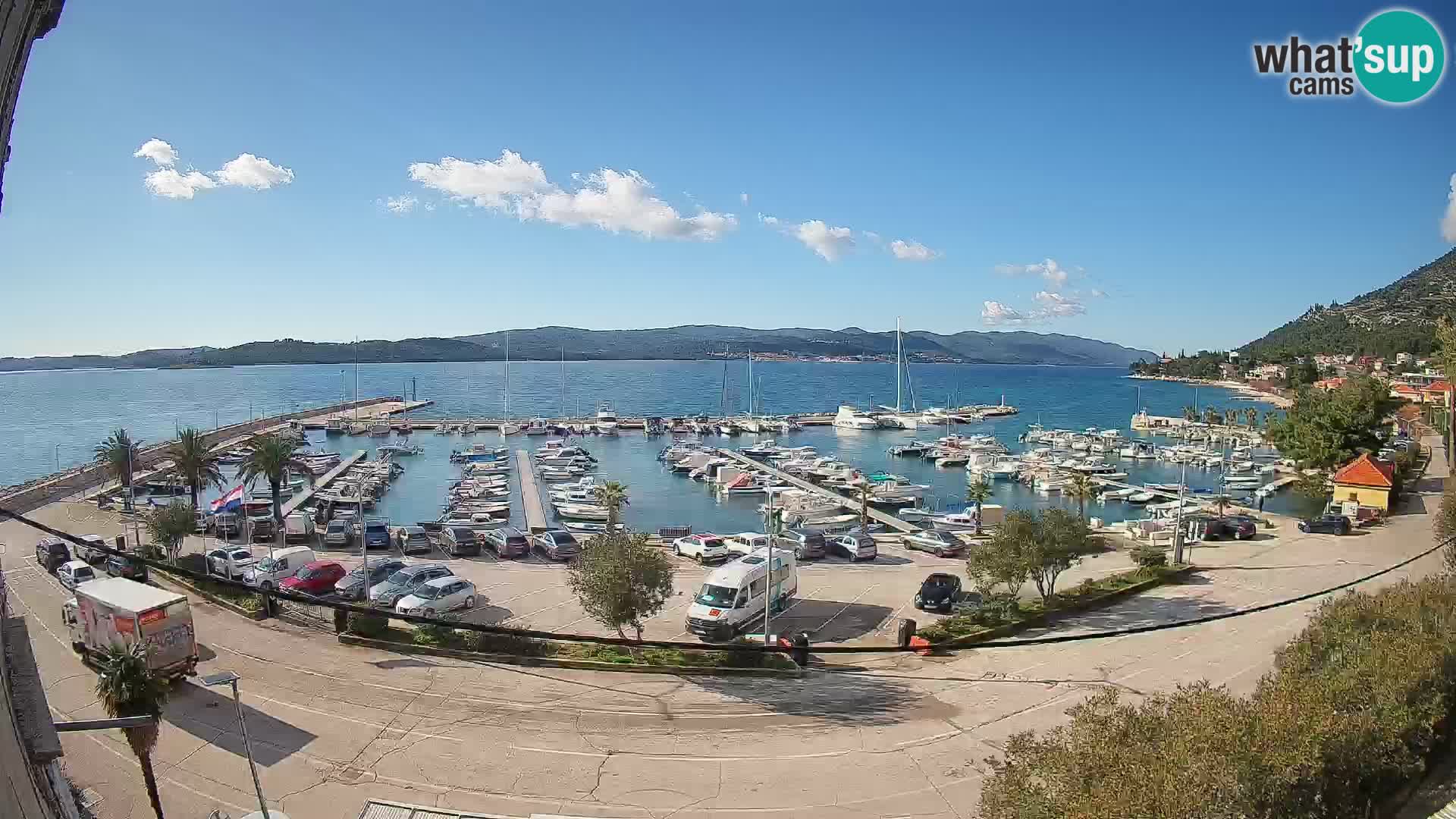 Webcam Orebić Uferpromenade – Fähre nach Korčula Live