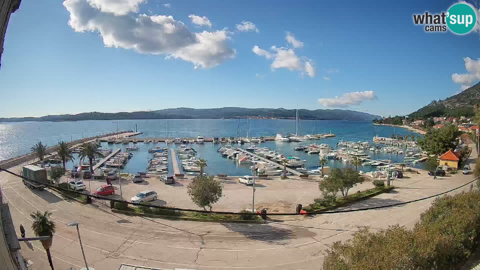 Spletna kamera Orebić Riva – Trajekt za Korčulo v živo