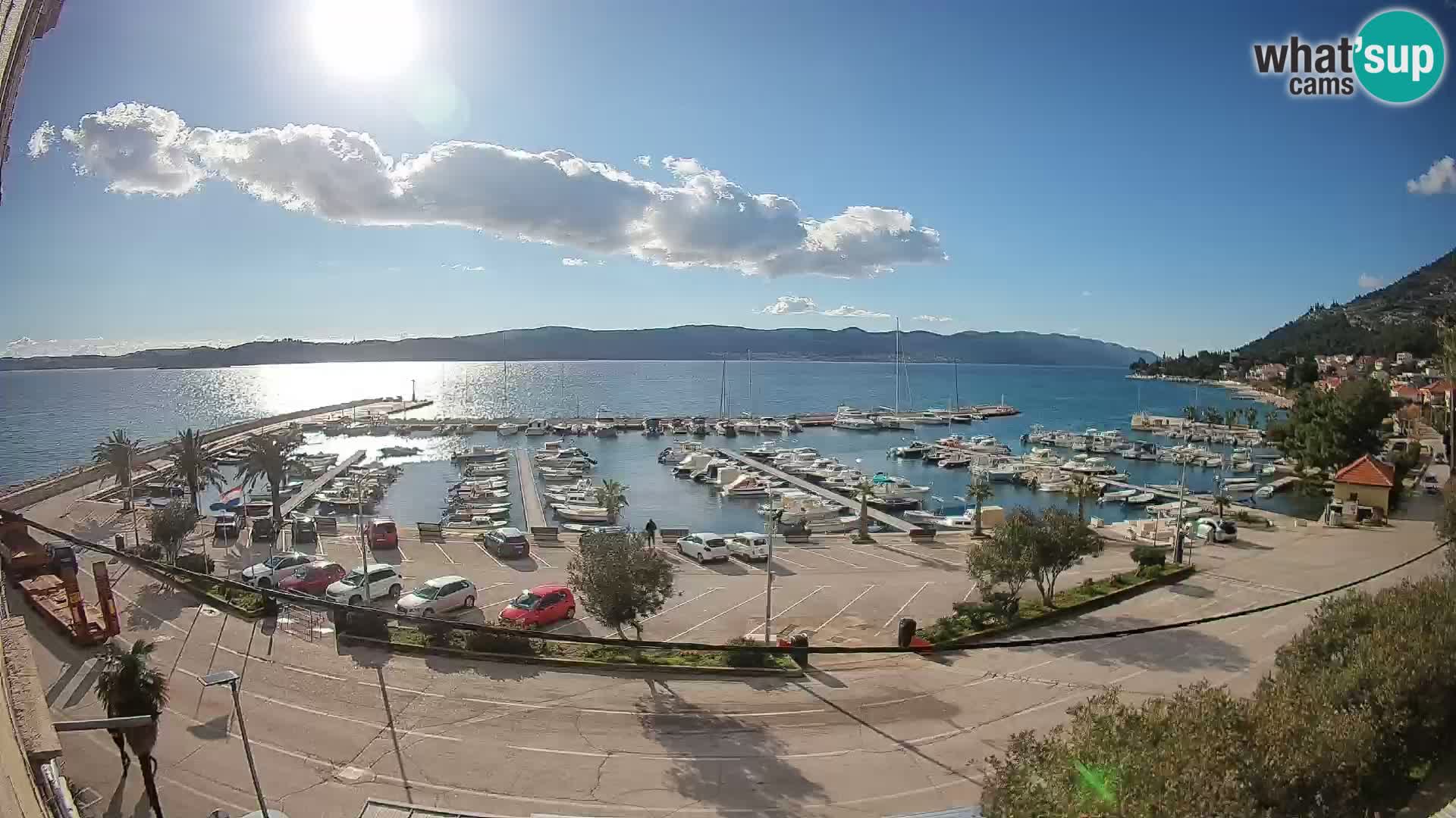 Webcam Orebić Uferpromenade – Fähre nach Korčula Live