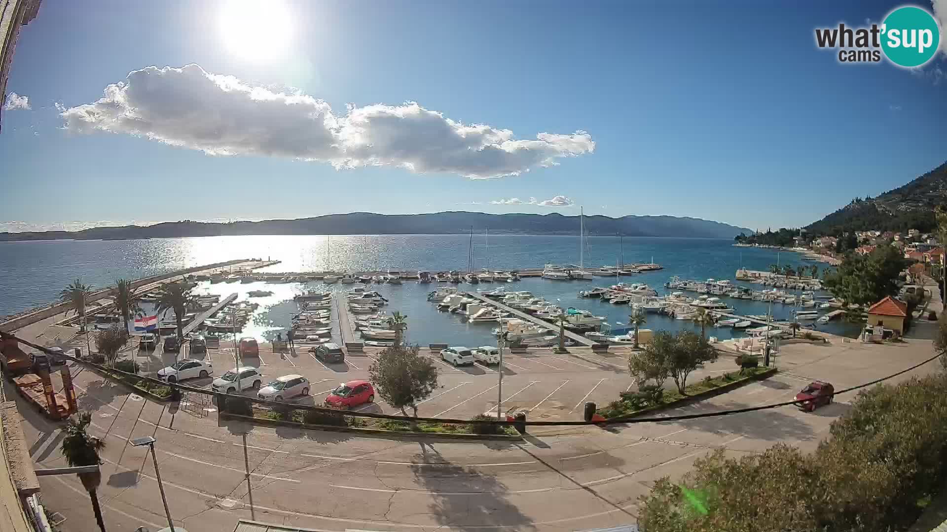 Webcam Orebić Uferpromenade – Fähre nach Korčula Live