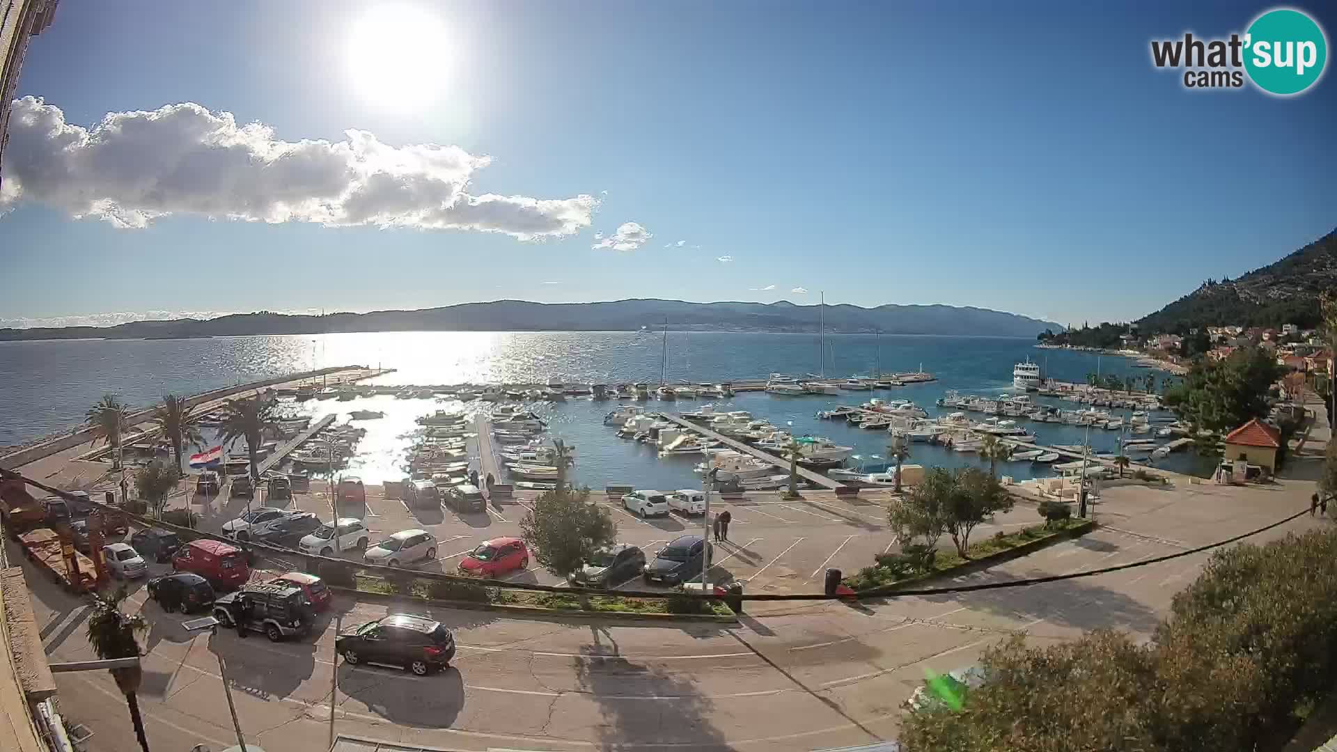 Spletna kamera Orebić Riva – Trajekt za Korčulo v živo