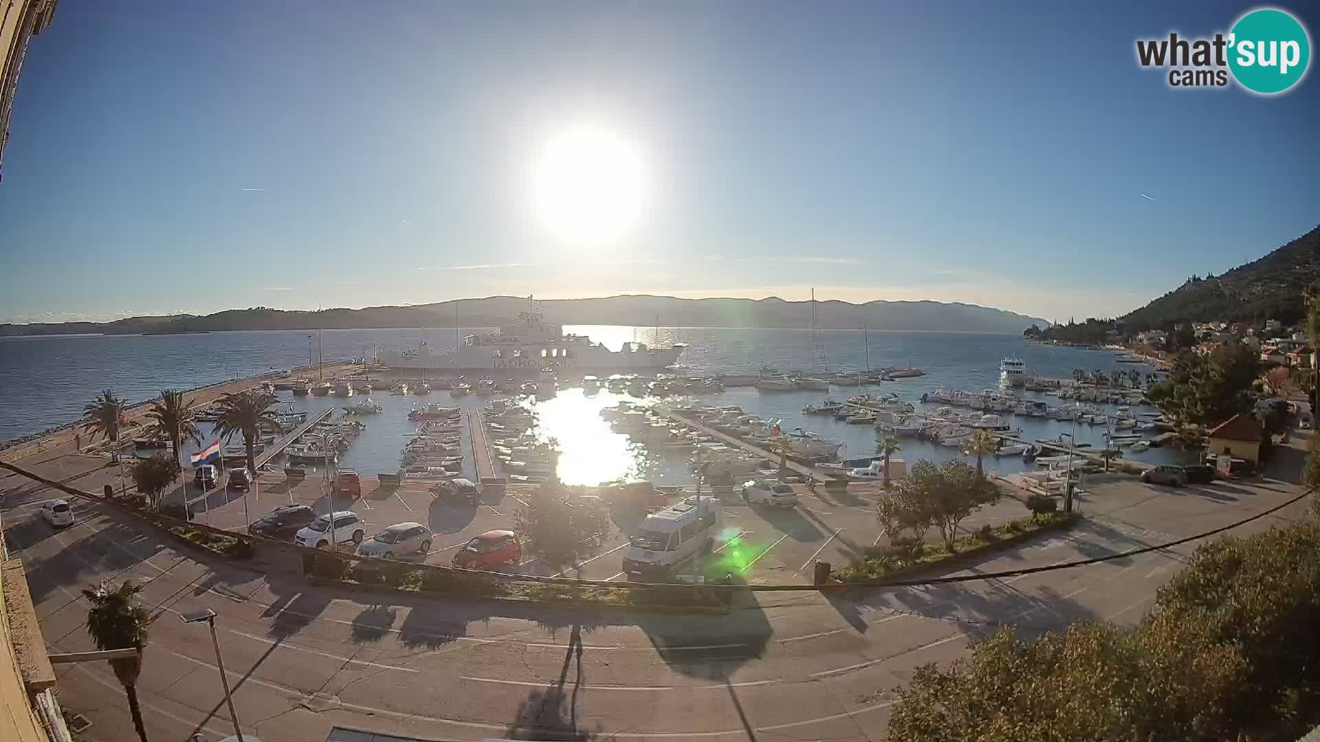 Webcam Orebić Riva – Ferry a Korčula en vivo