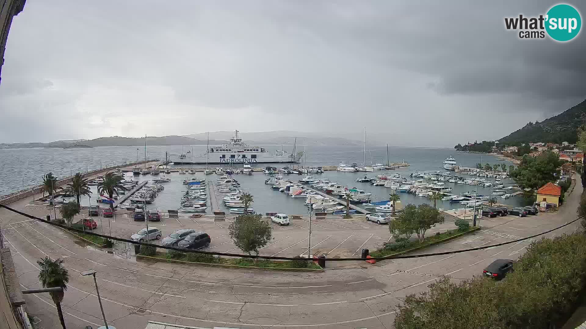 Spletna kamera Orebić Riva – Trajekt za Korčulo v živo