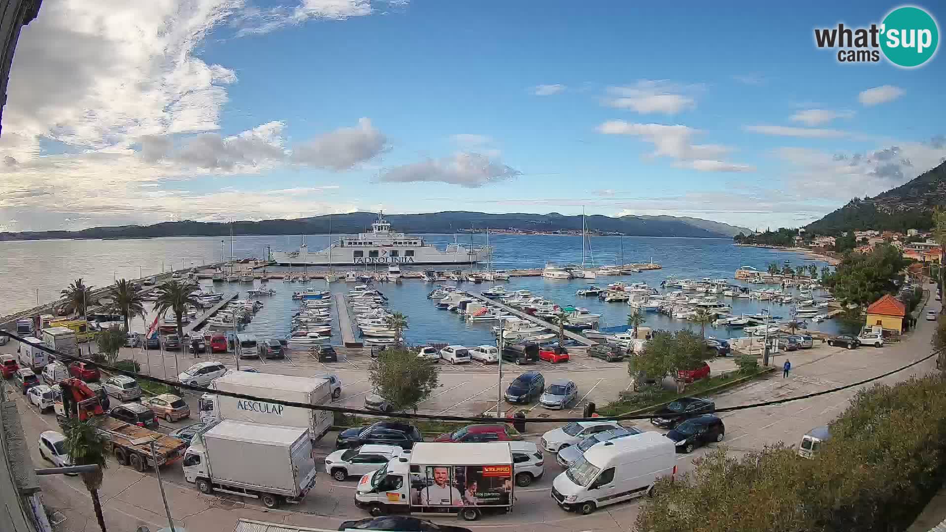 Webcam Orebić Riva – Ferry a Korčula en vivo