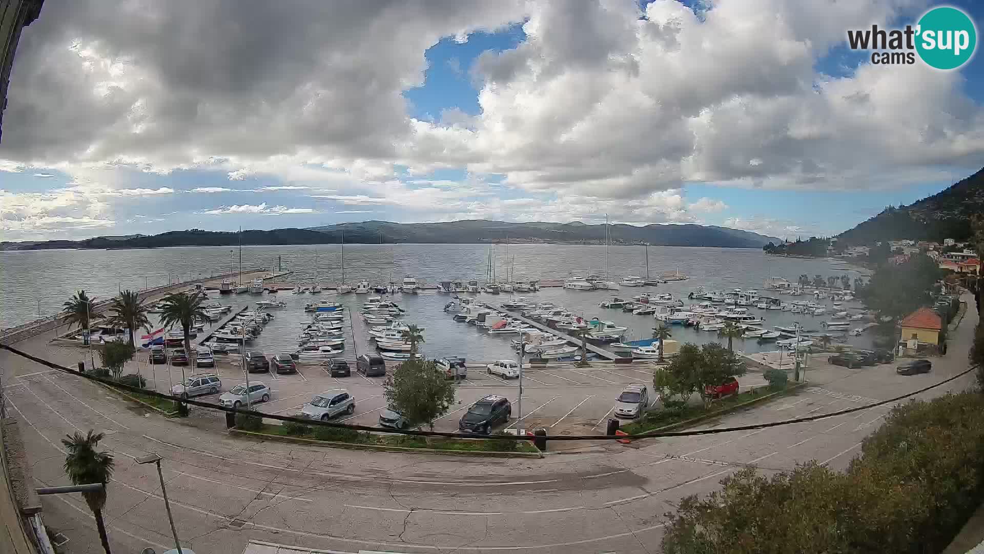 Spletna kamera Orebić Riva – Trajekt za Korčulo v živo