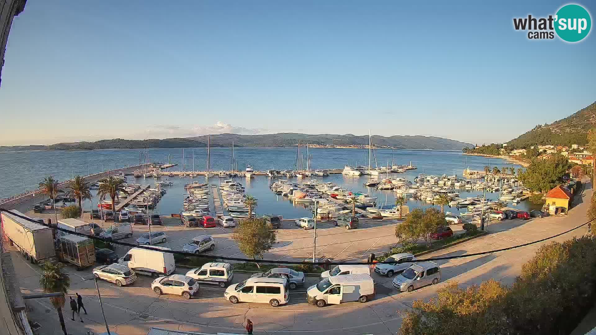 Webcam Orebić Uferpromenade – Fähre nach Korčula Live