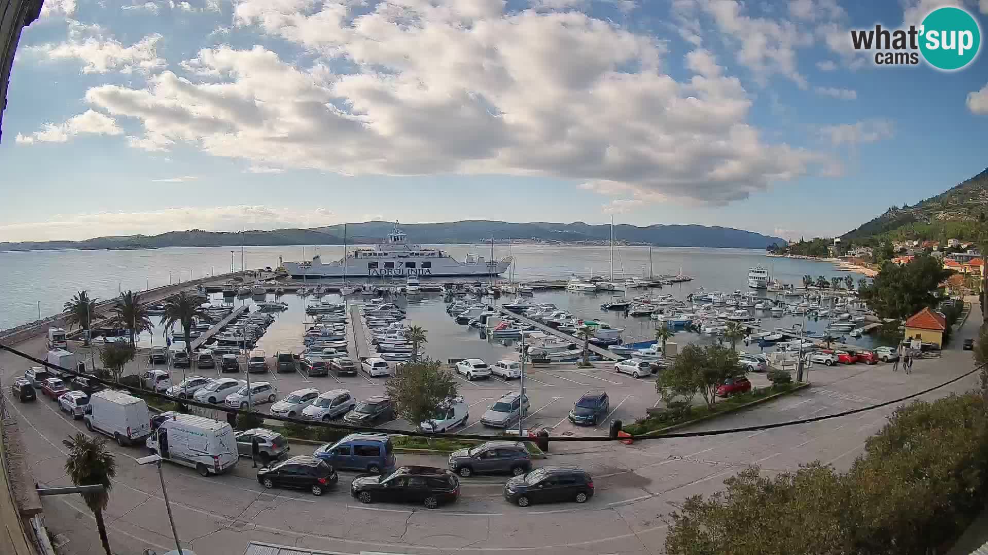 Webcam Orebić Uferpromenade – Fähre nach Korčula Live