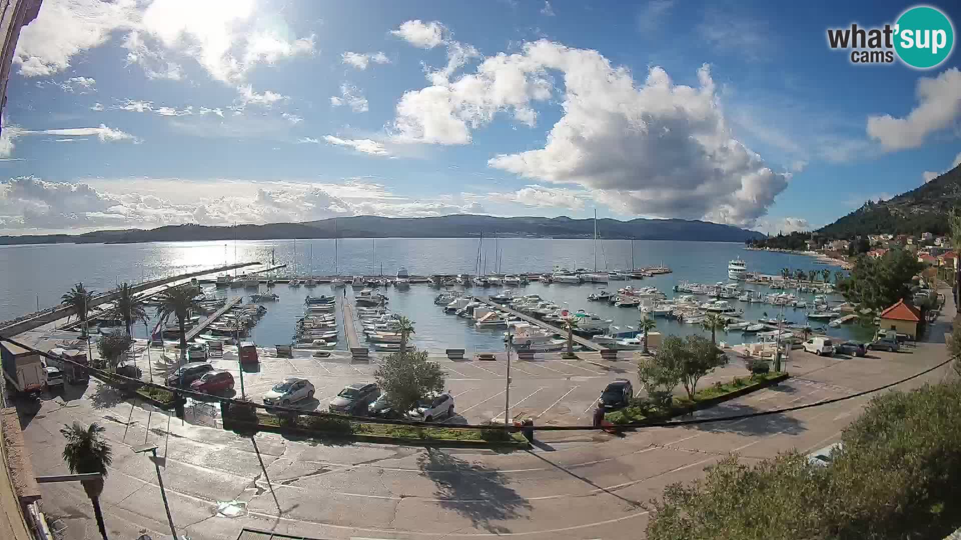 Webcam Orebić Uferpromenade – Fähre nach Korčula Live