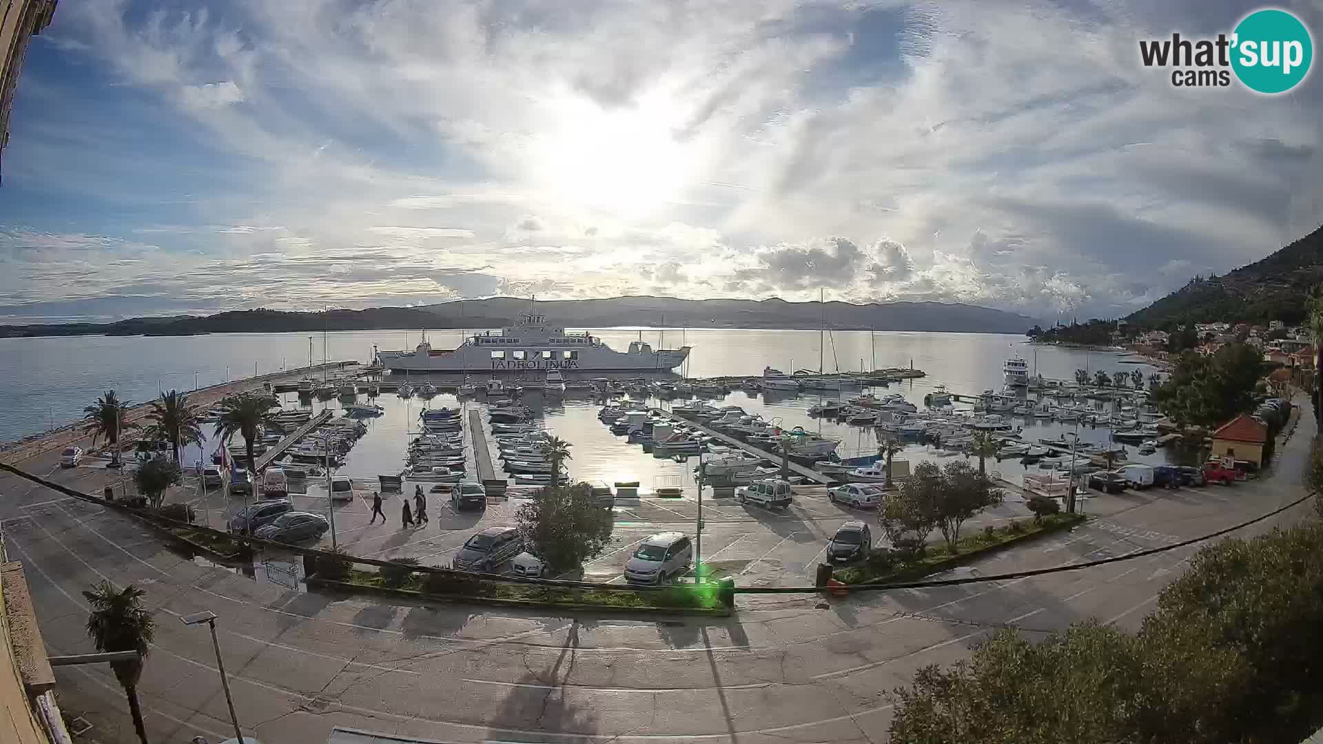 Spletna kamera Orebić Riva – Trajekt za Korčulo v živo