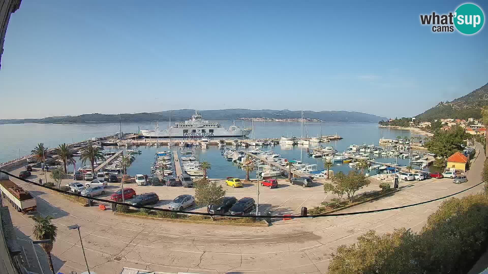 Webcam Orebić Uferpromenade – Fähre nach Korčula Live