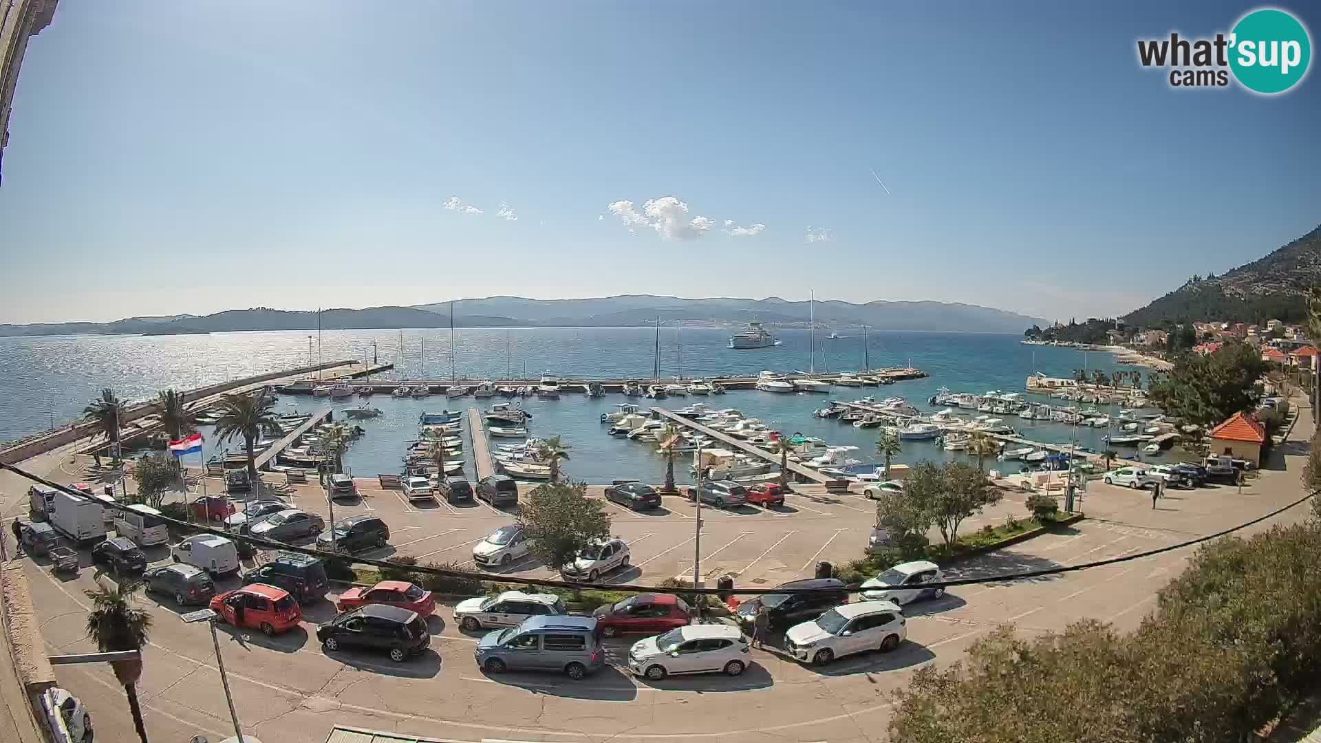 Spletna kamera Orebić Riva – Trajekt za Korčulo v živo